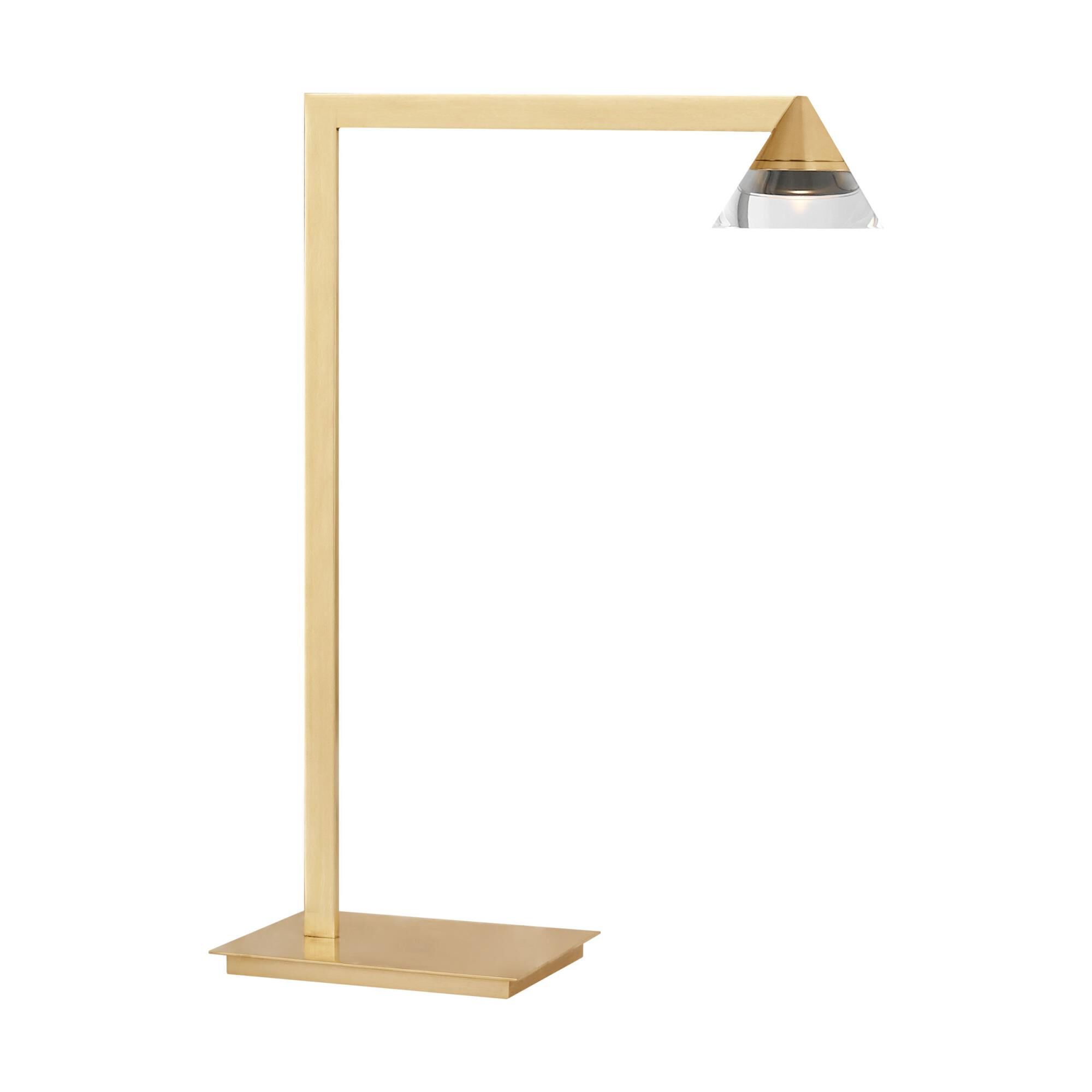 Shown in Hand-Rubbed Antique Brass finish and Crystal glass