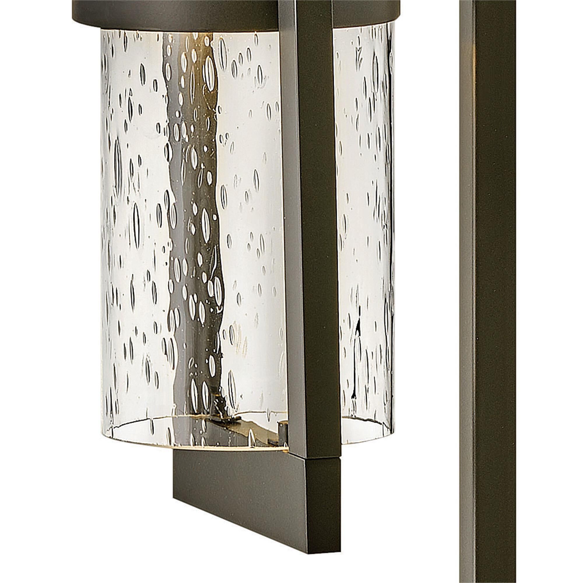 Shown in Black finish and Clear Seedy glass