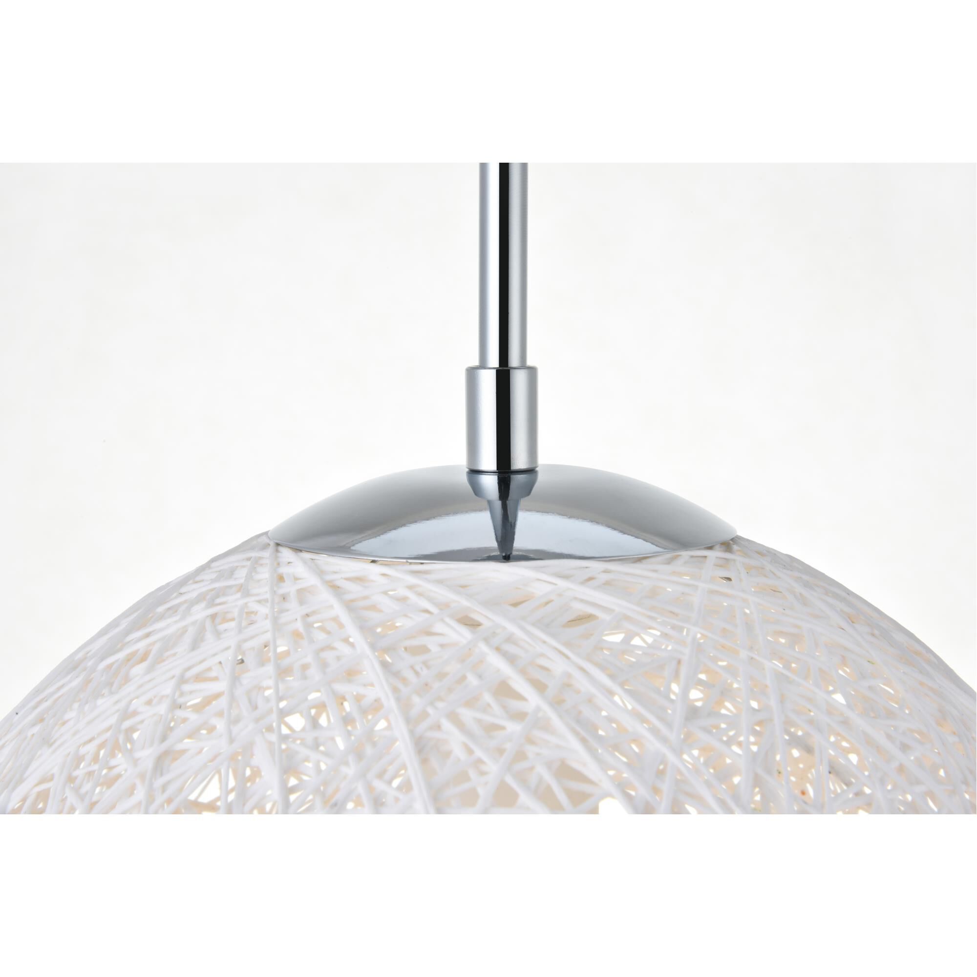 Shown in Chrome And White finish and White Paper String shade