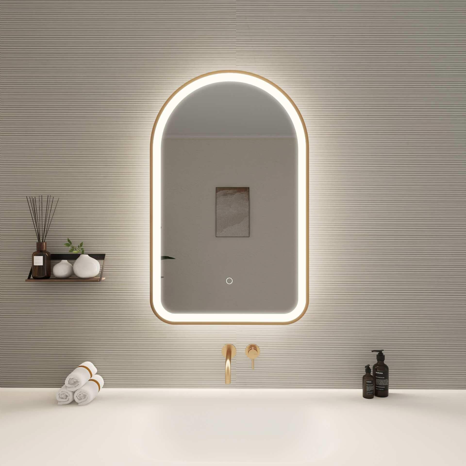 Harmoni 32 Inch Arched LED Lighted Mirror by Elegant Decor