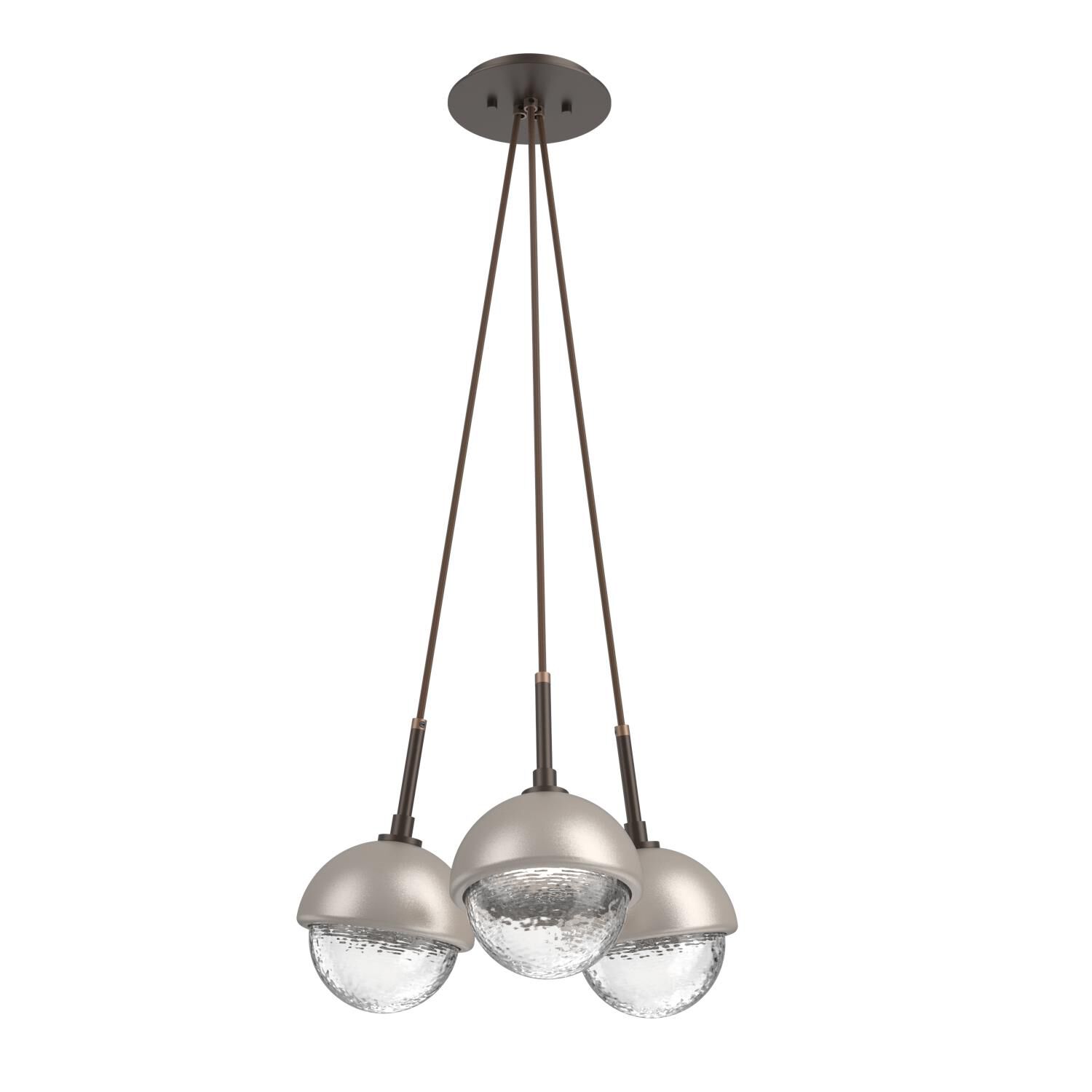Shown in Flat Bronze finish and Clear glass and Beige Silver accent