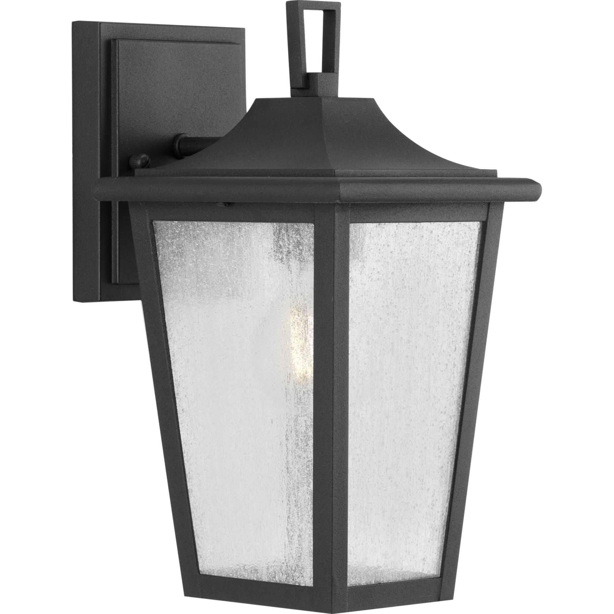 Shown in Textured Black finish and Clear Seeded glass
