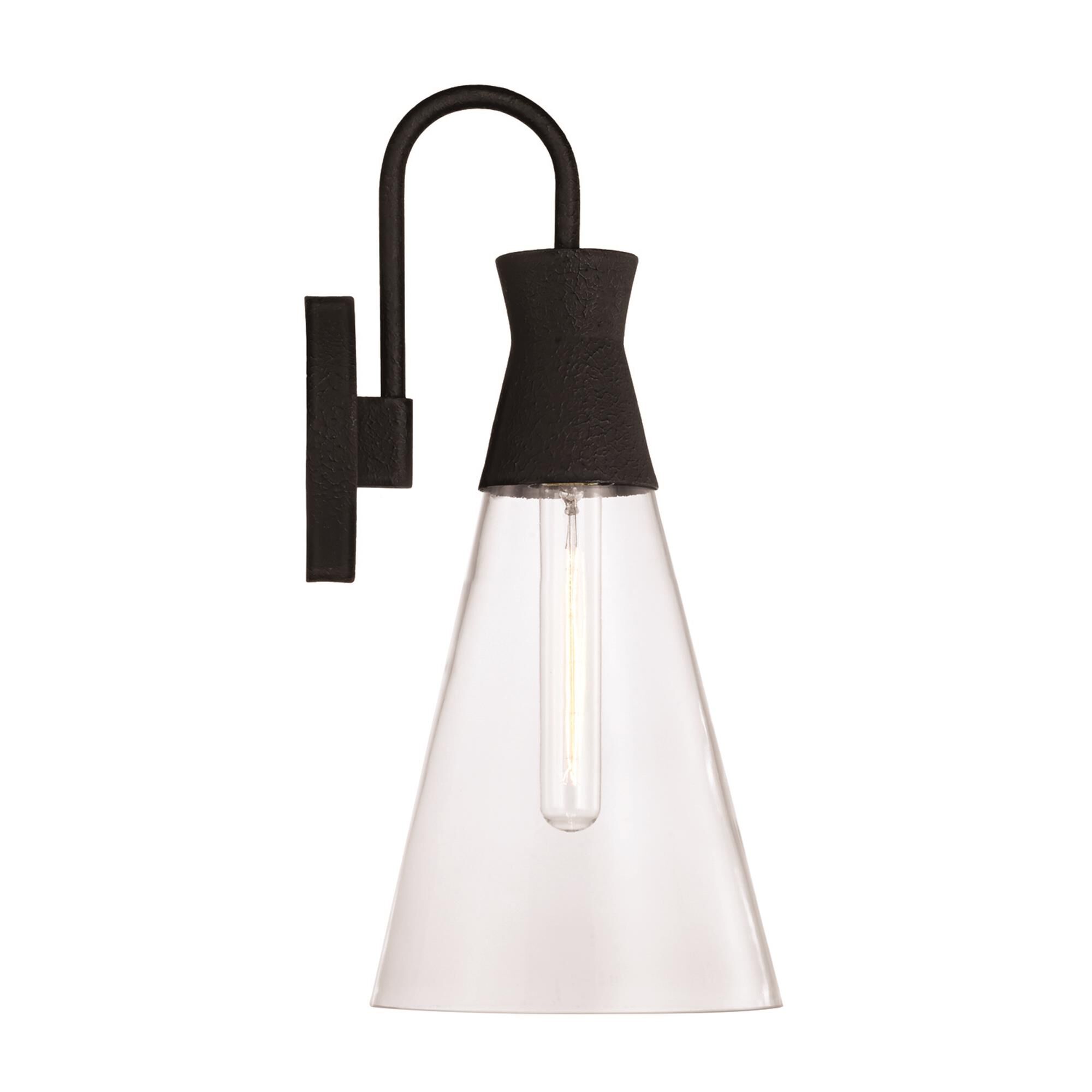 Shown in Textured Black finish and Clear glass