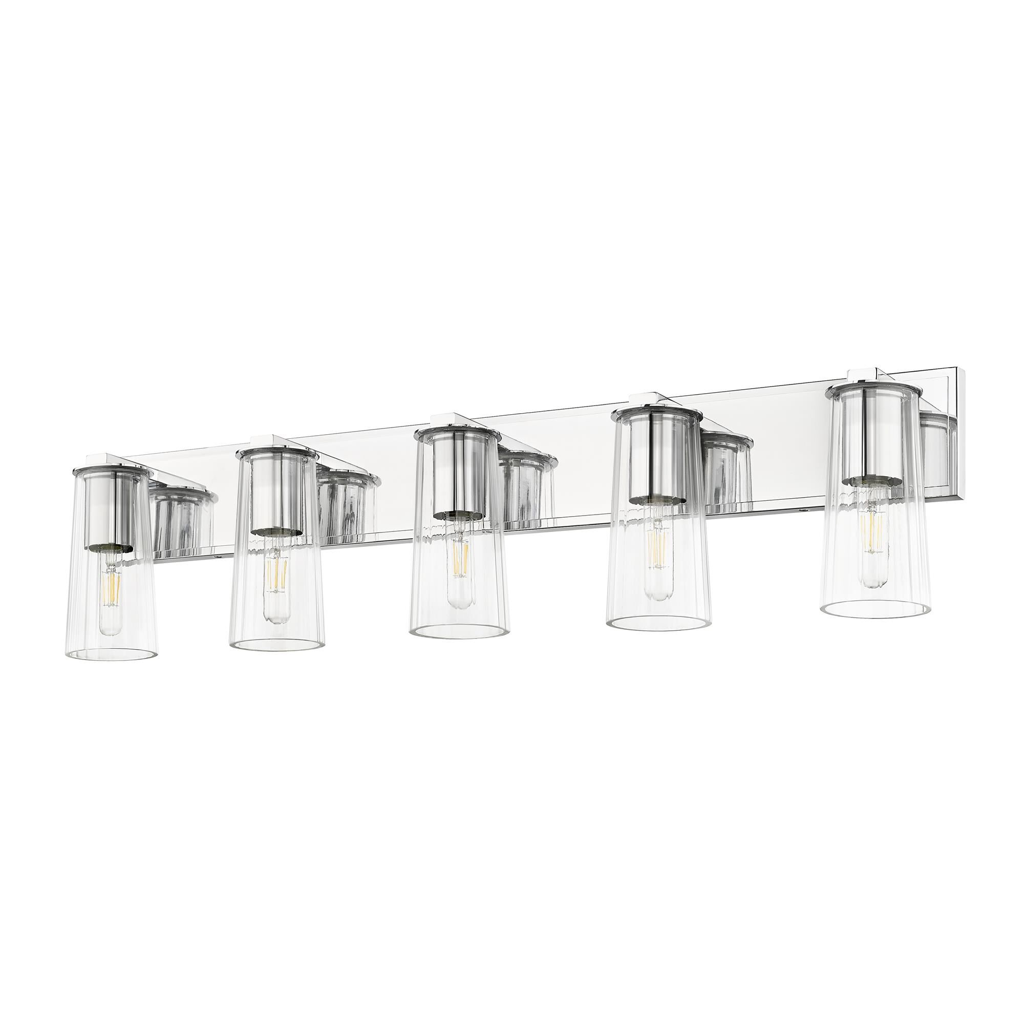 Shown in Chrome finish and Clear glass and Clear shade
