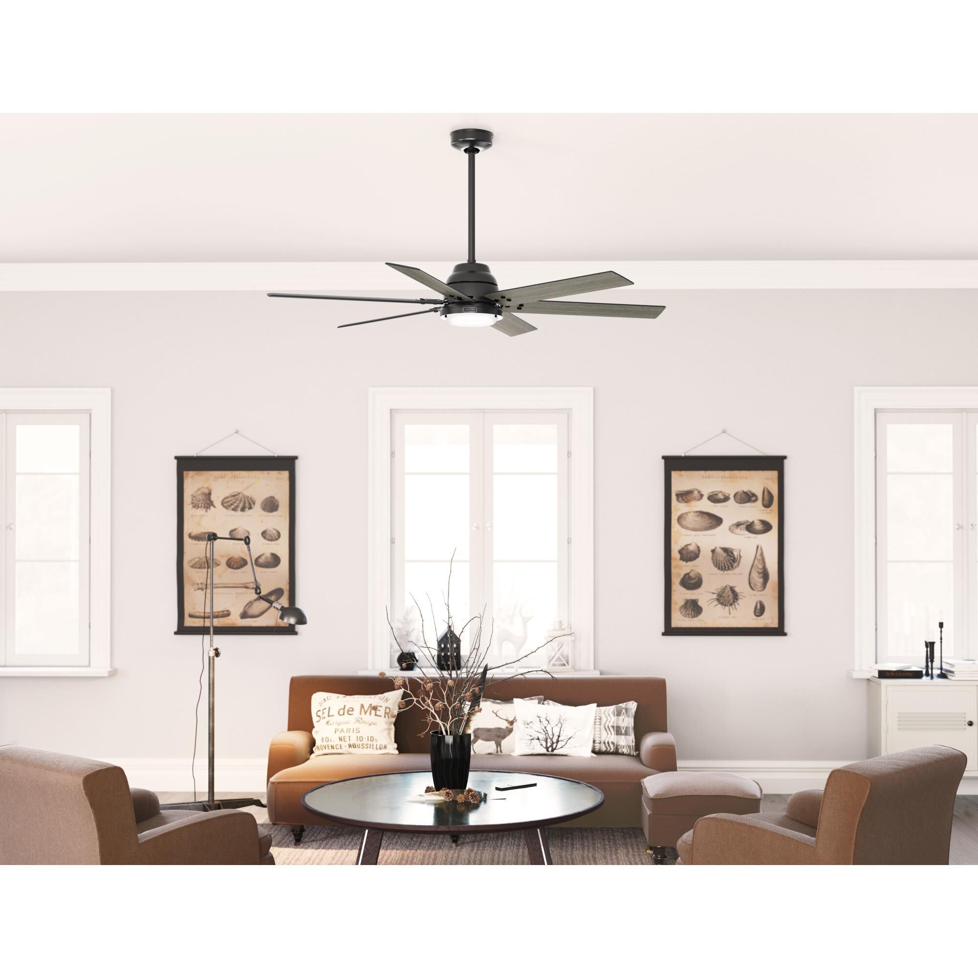 Gravity 60 Inch Ceiling Fan with Light Kit by Hunter Fan
