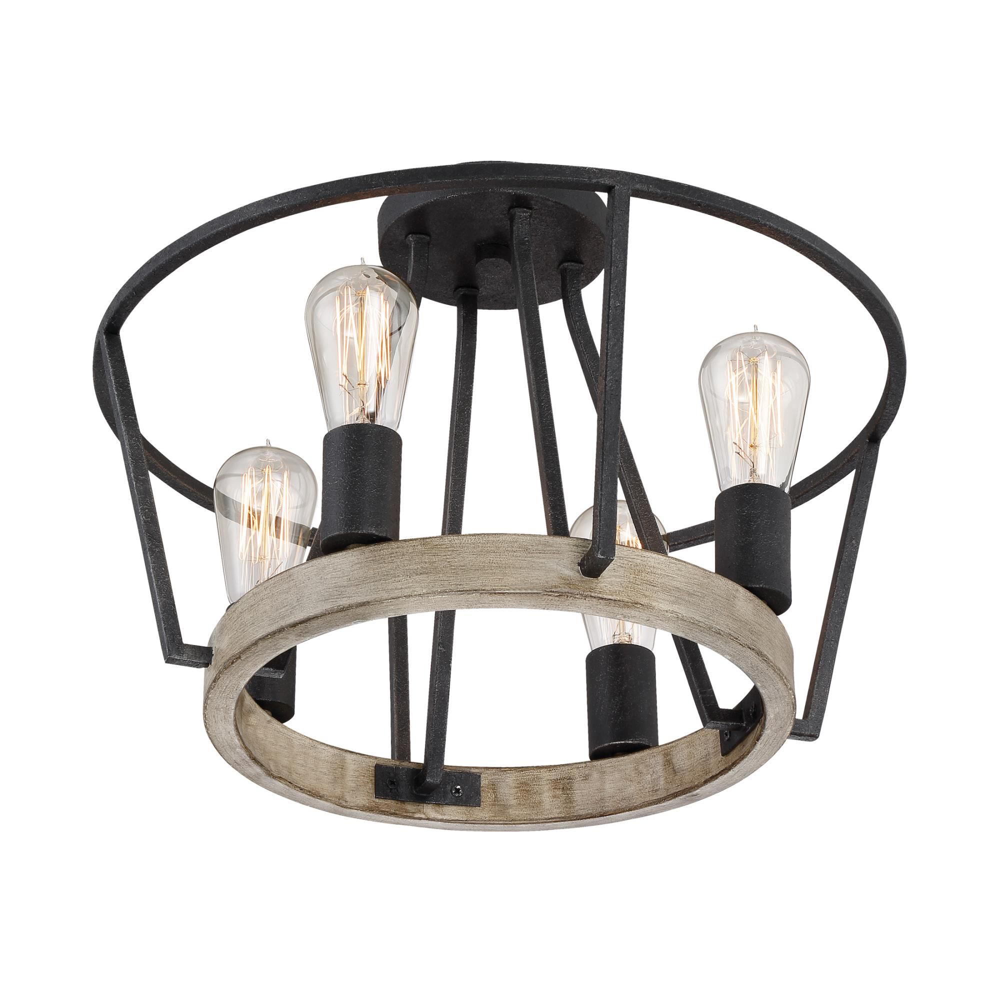 Brockton 17 Inch 4 Light Semi Flush Mount by Quoizel