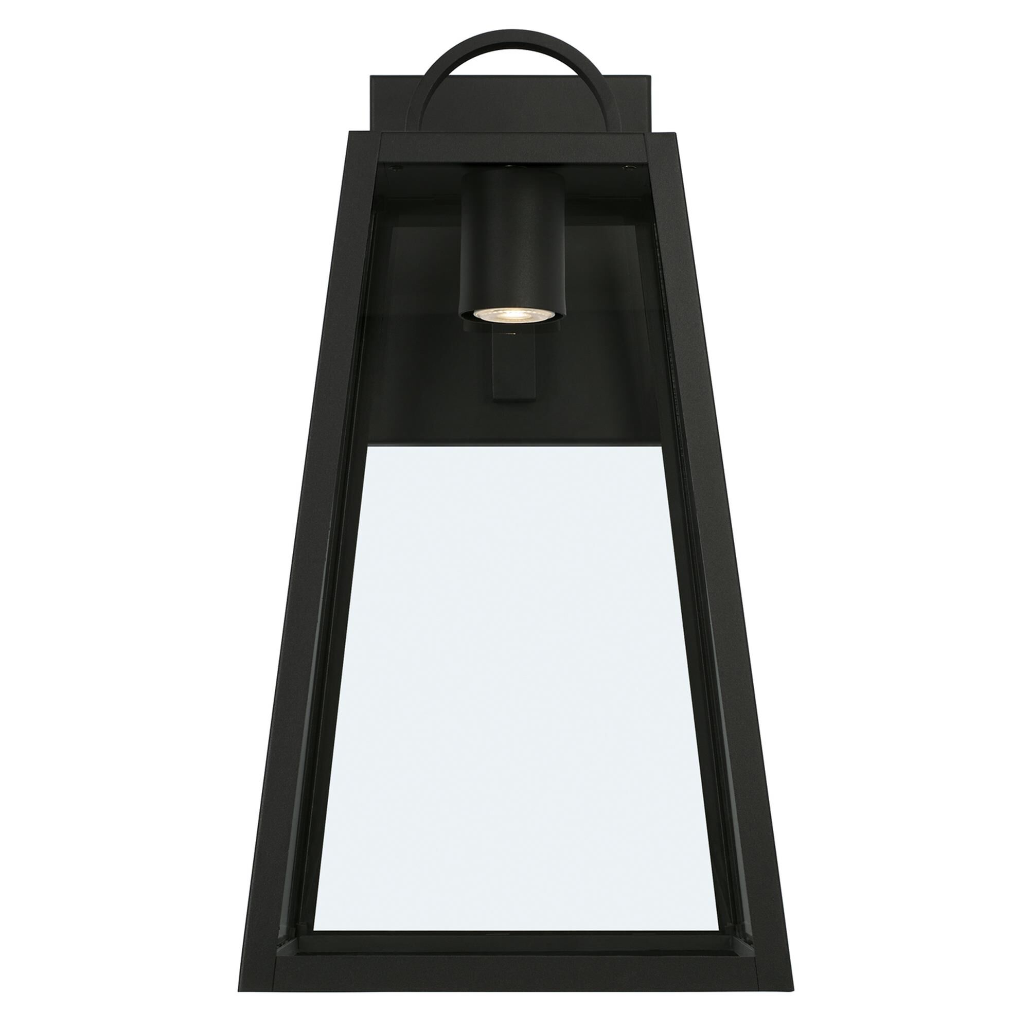 Shown in Black finish and Clear glass