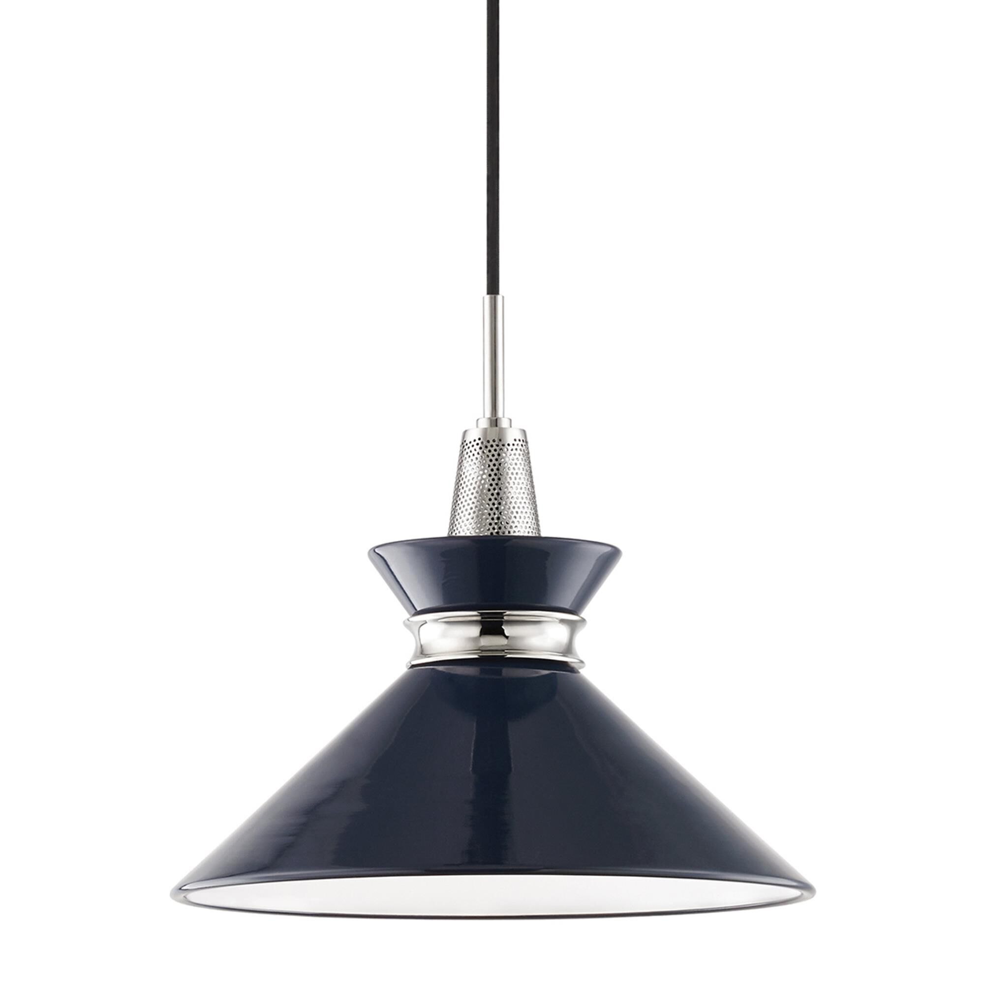 Shown in Polished Nickel-Navy finish and Navy Metal shade