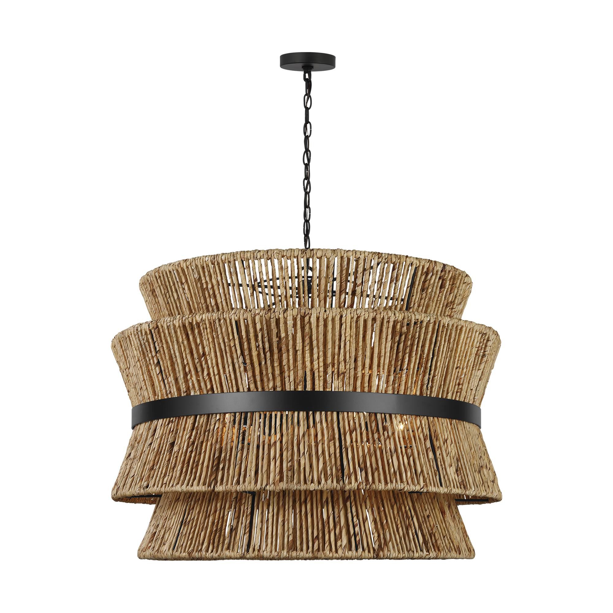 Shown in Midnight Black finish and Natural Abaca Rope shade