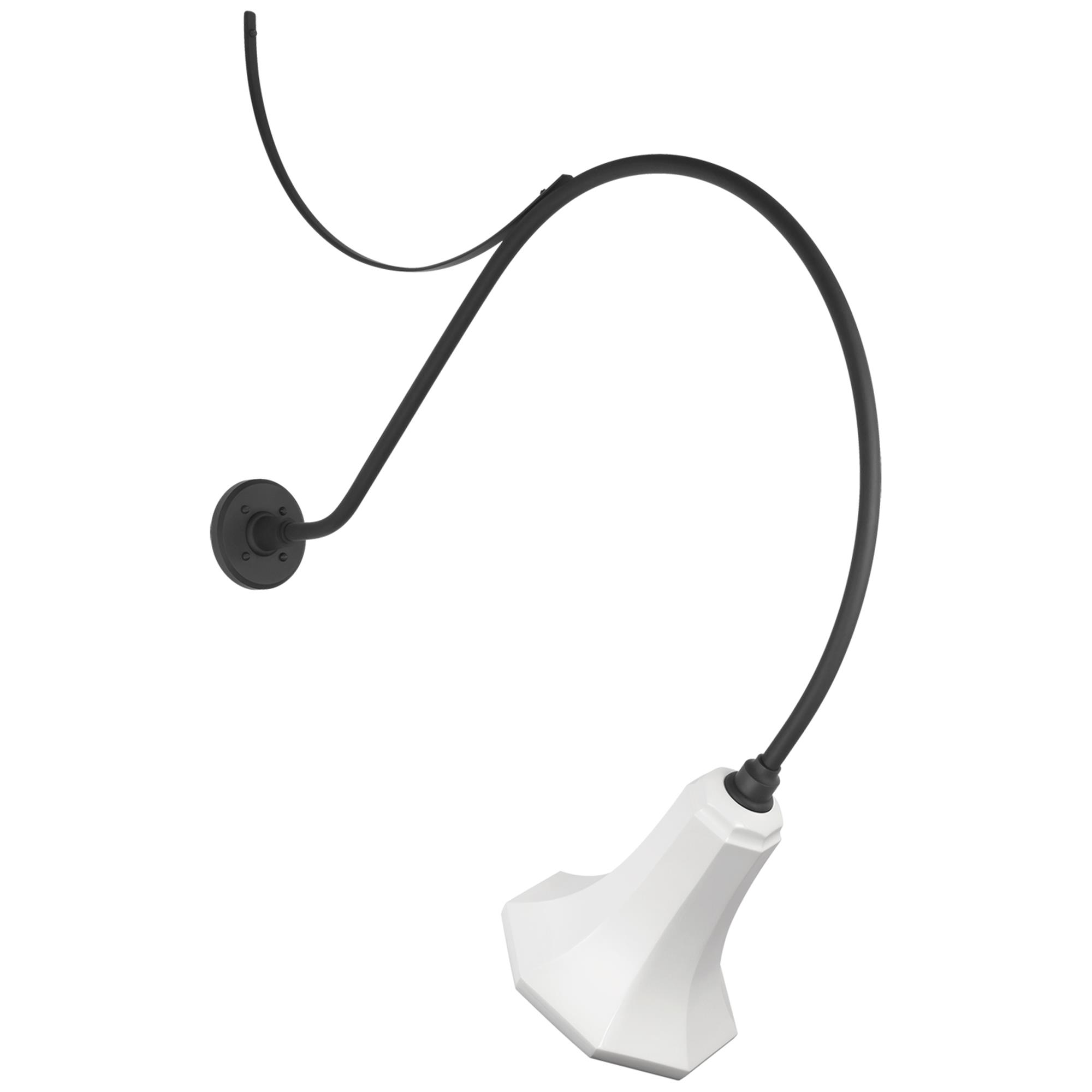 Shown in Matte Black finish and White shade