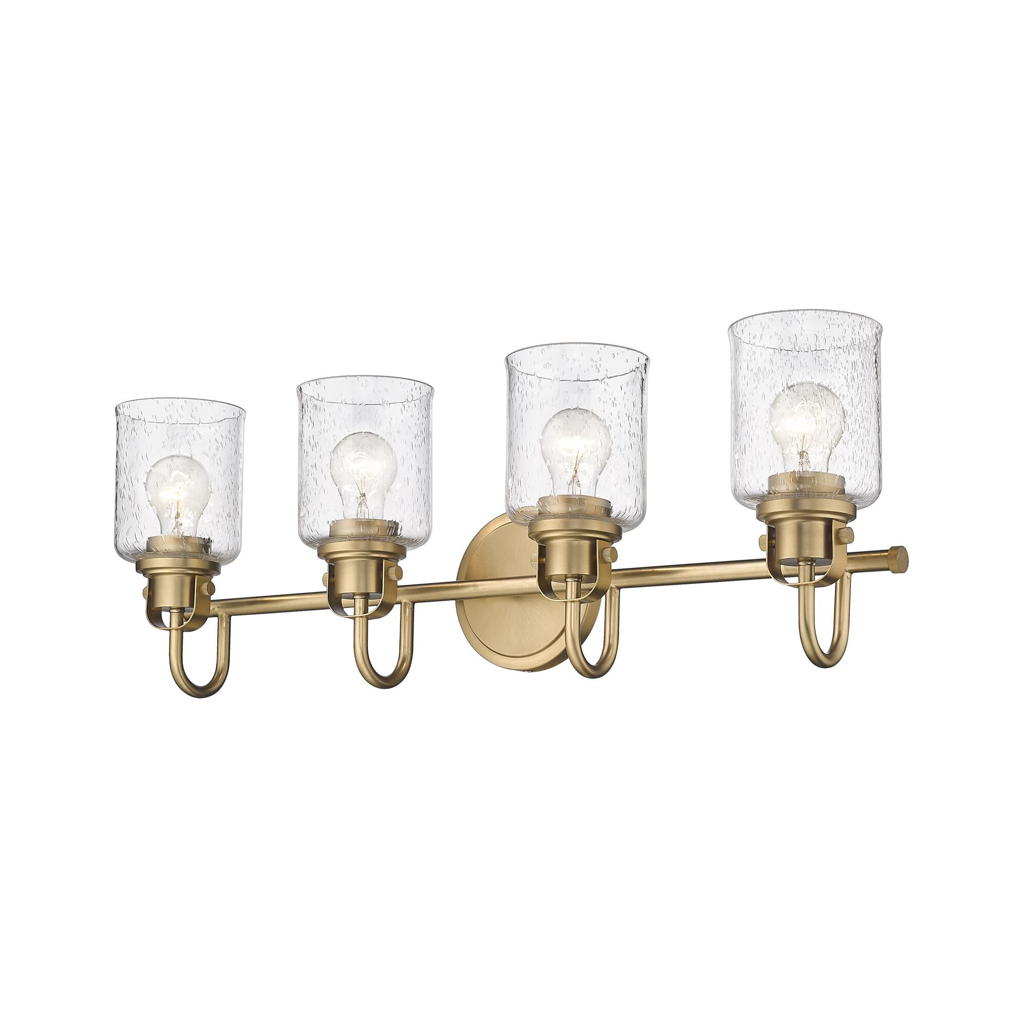 Shown in Heirloom Gold finish and Glass shade