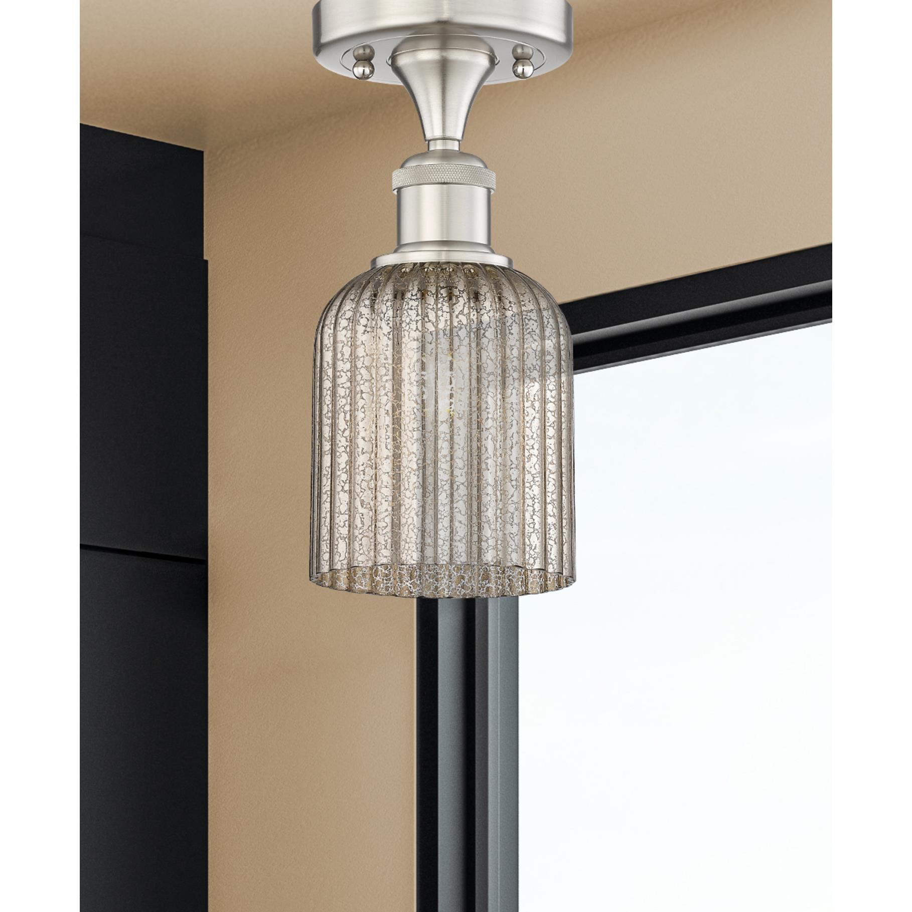 Shown in Satin Nickel finish and Mercury glass