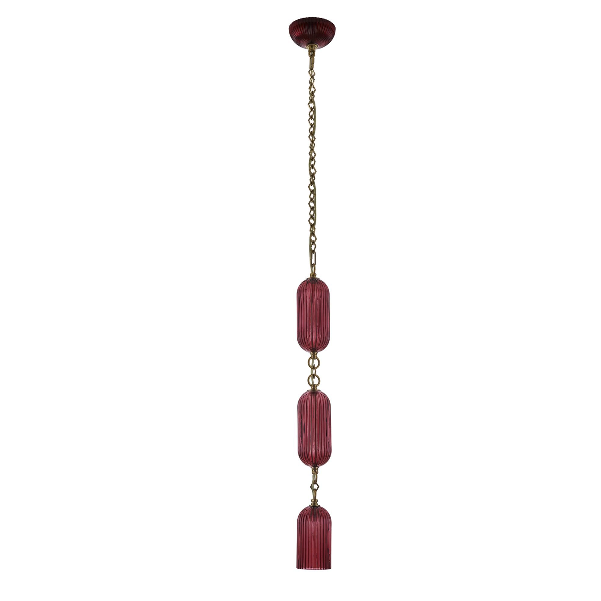 Shown in Satin Brass finish and Peacock Green glass