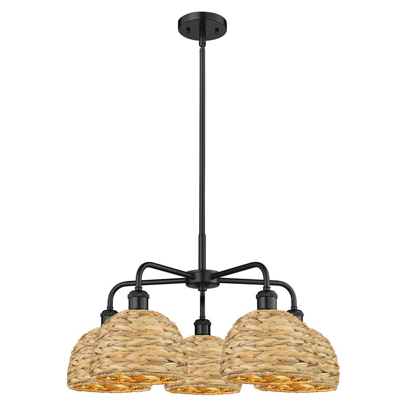 Bruno Marashlian Woven Rattan 27 Inch Chandelier by Innovations Lighting