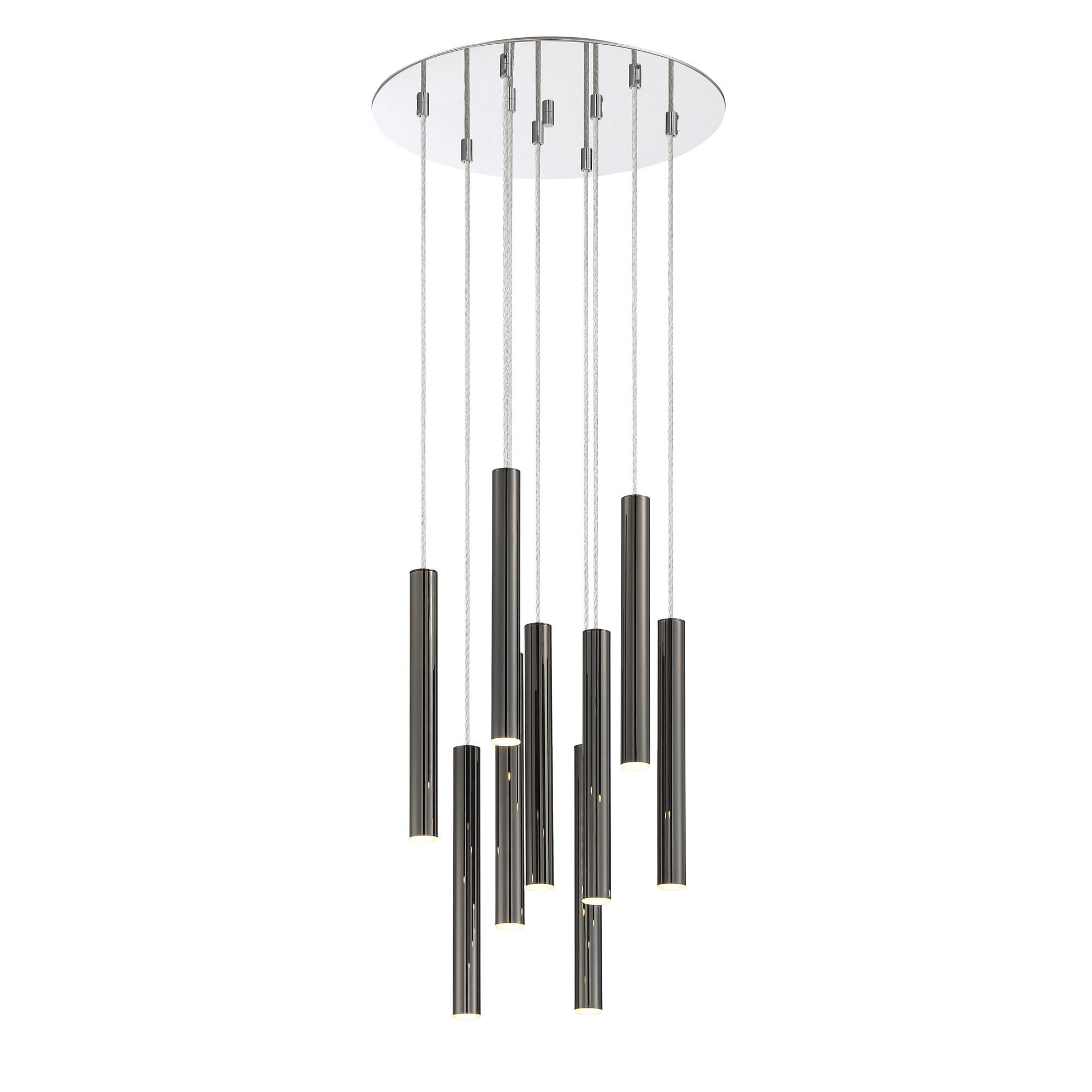 Shown in Chrome finish and Steel glass and Steel shade