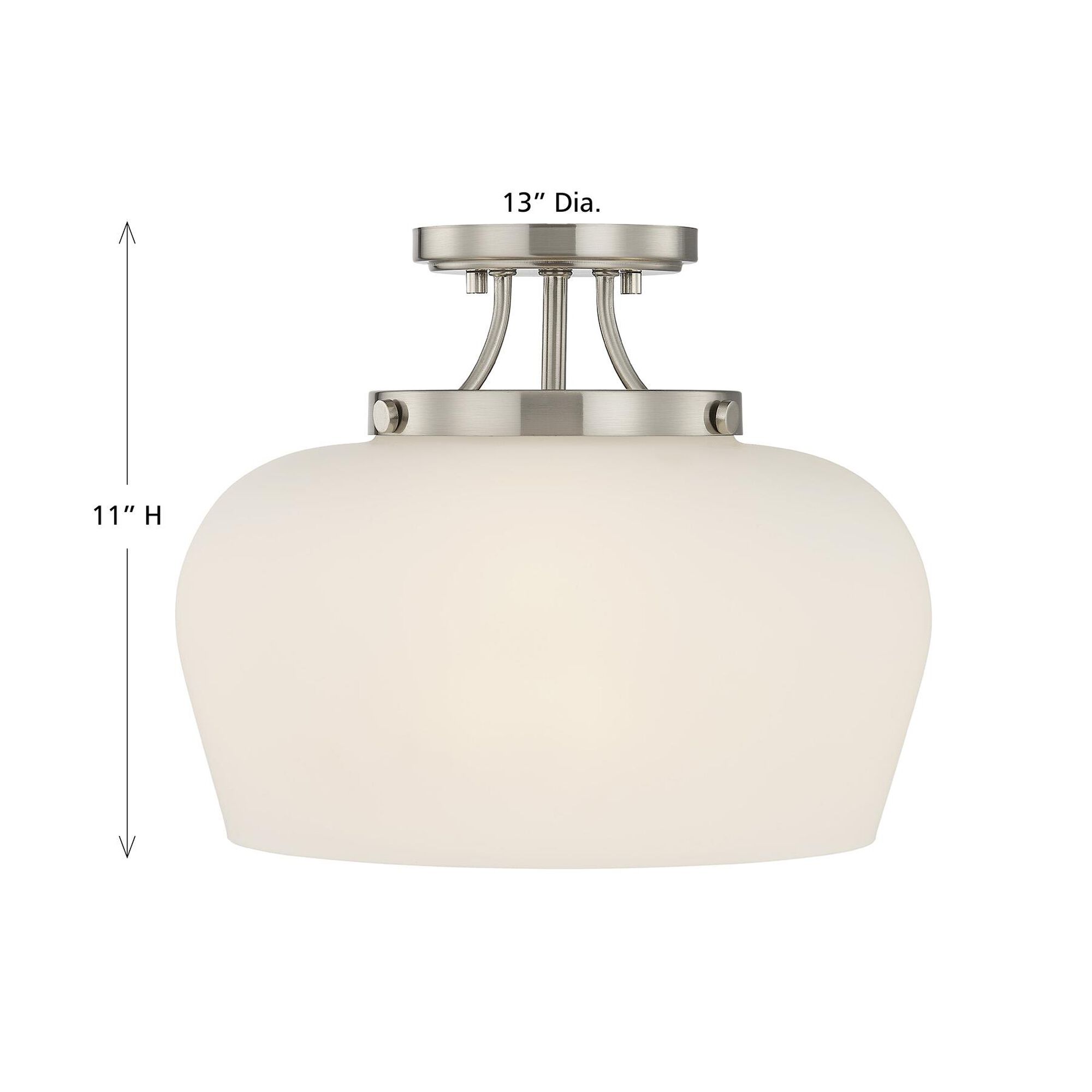 Octave 13 Inch 3 Light Semi Flush Mount,