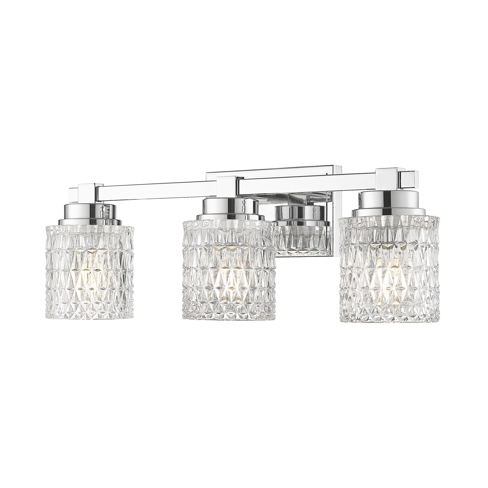 Shown in Chrome finish and Clear Diamond glass