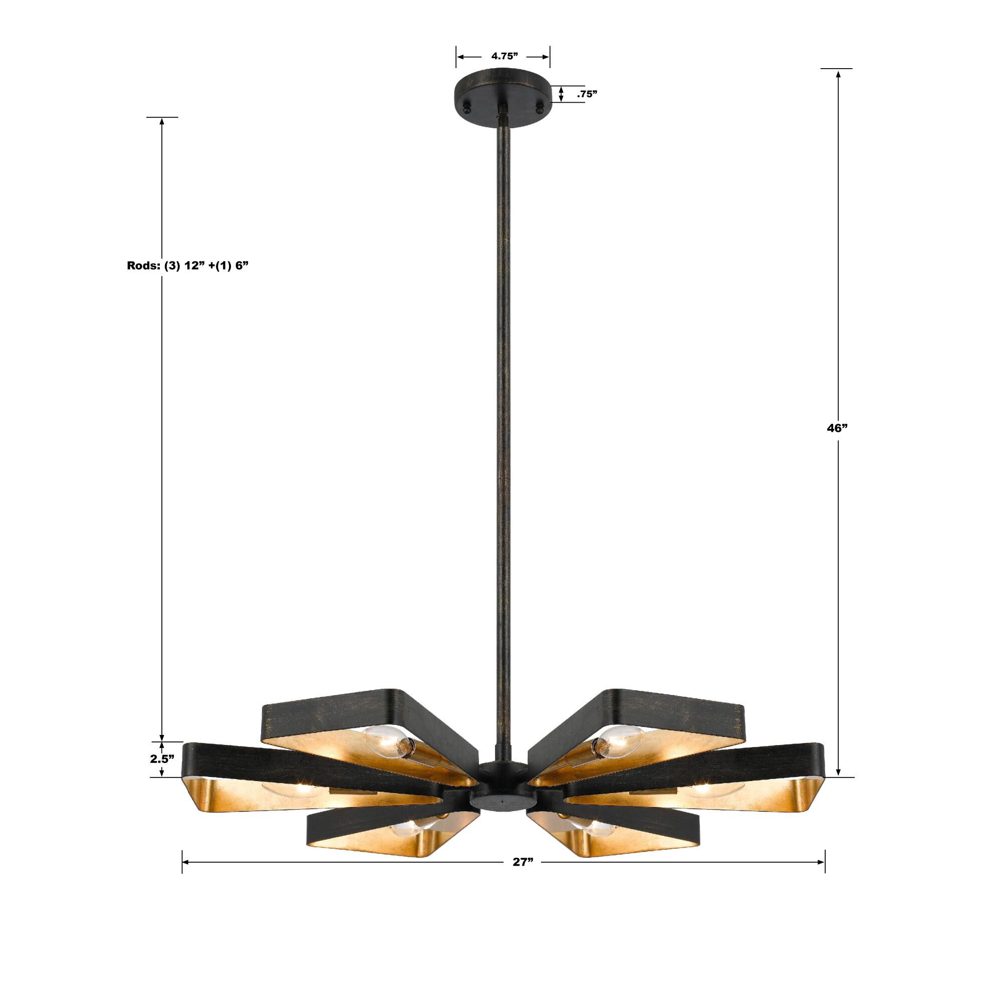 Luna 27 Inch 6 Light Chandelier by Crystorama