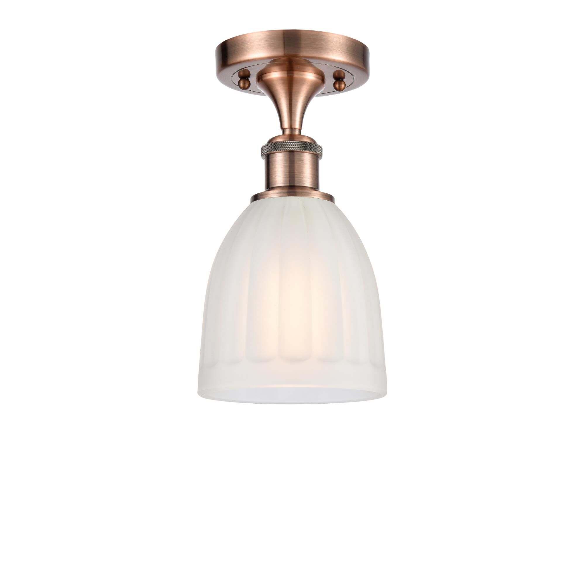 Shown in Antique Copper finish and Drum glass and Glass shade