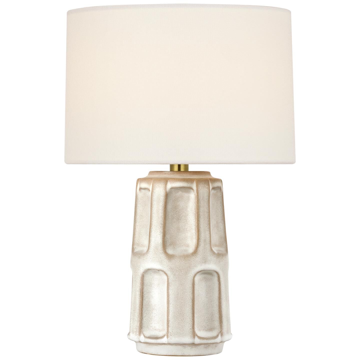 Shown in Dusted Stone finish and Linen shade