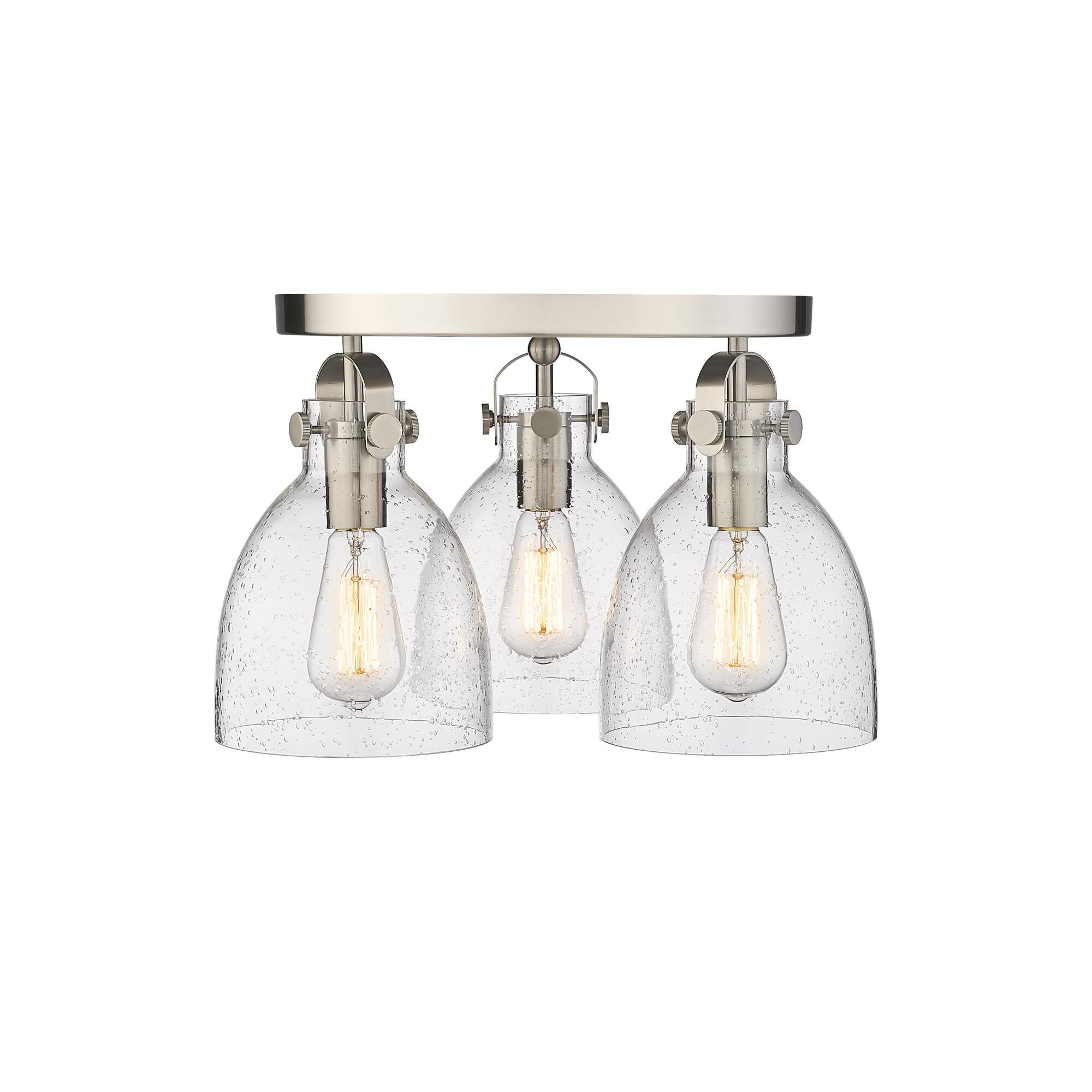 Shown in Satin Nickel finish and Seedy glass