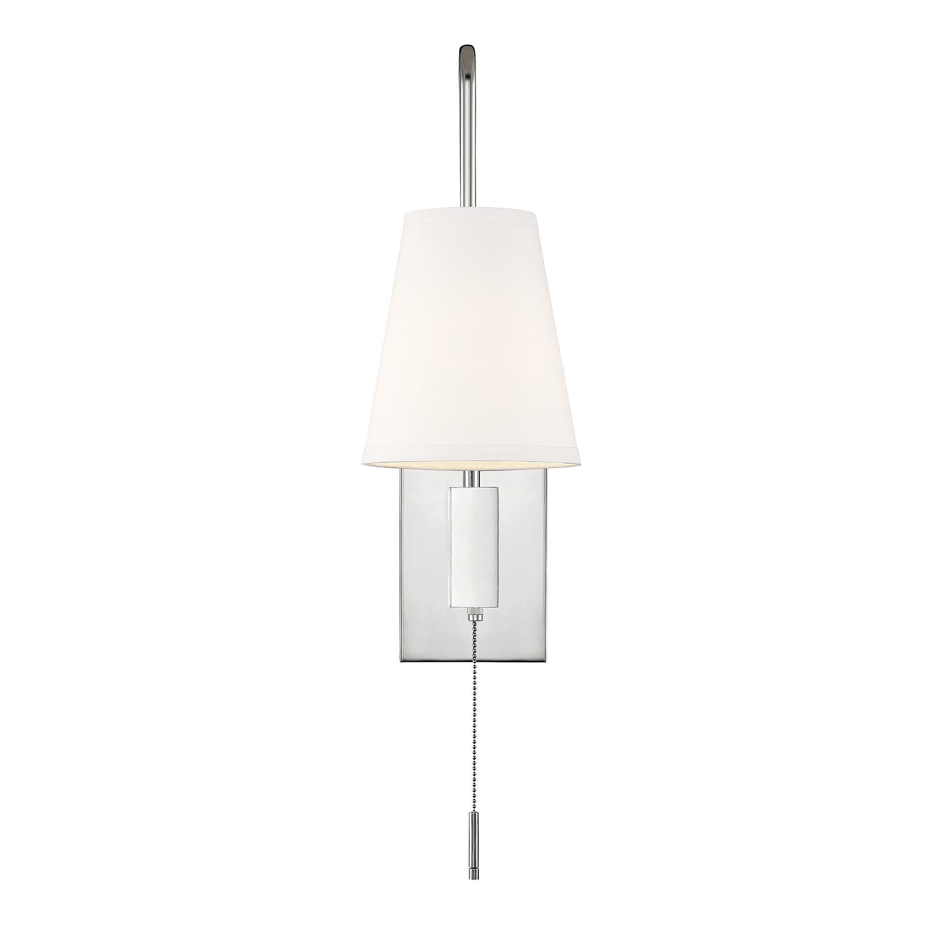 Shown in Polished Nickel finish and White shade