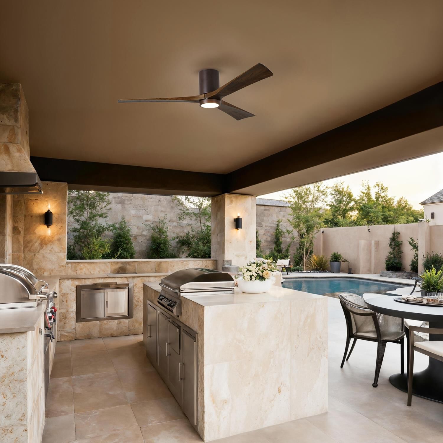 Irene 60 Inch Flush Mount Fan with Light Kit by Matthews Fan Company