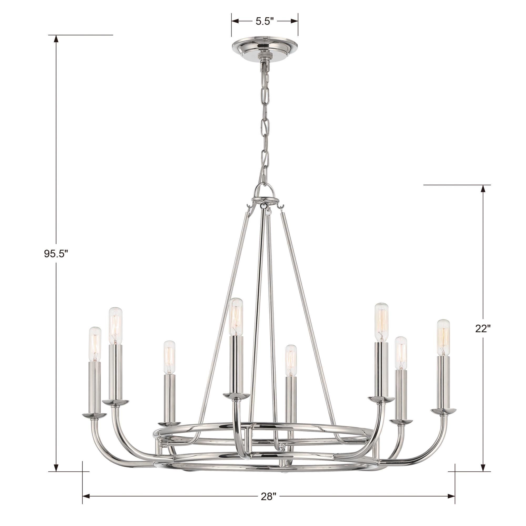 Baxter 31 Inch 8 Light Chandelier by Crystorama