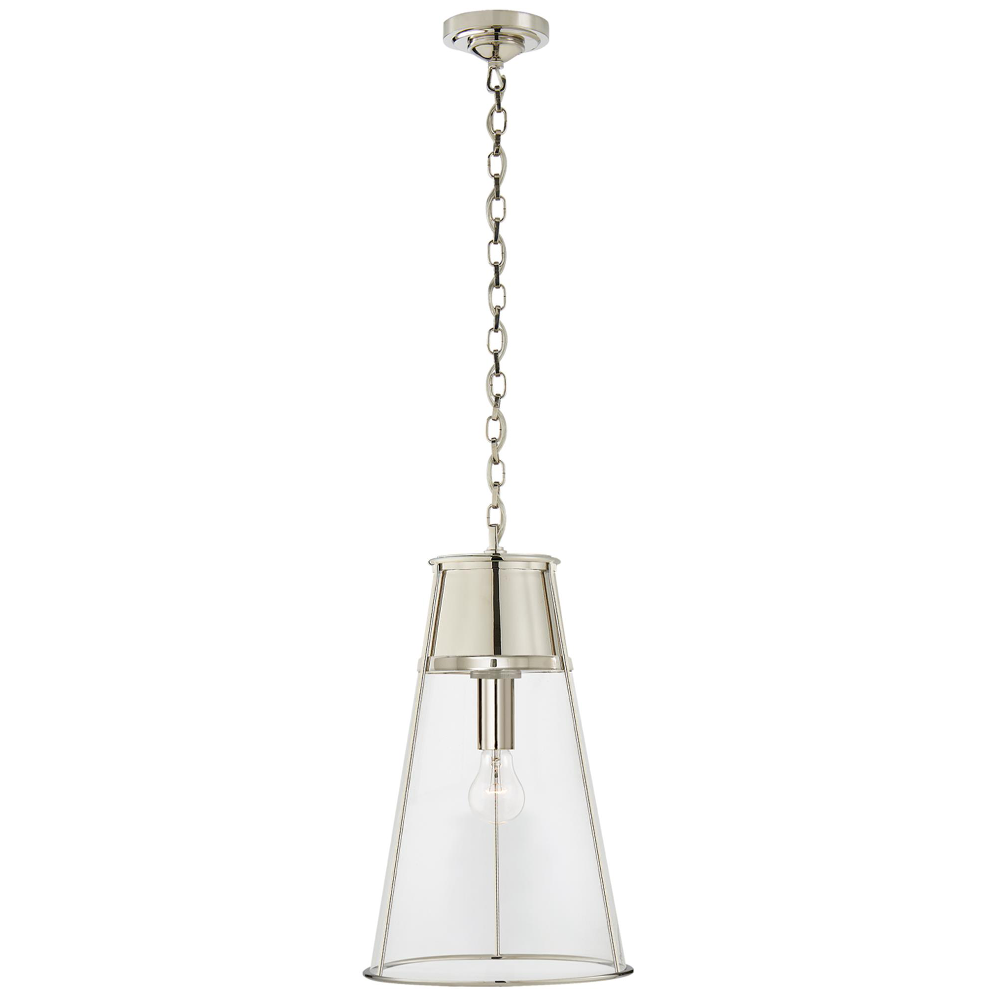 Shown in Polished Nickel finish and Clear glass