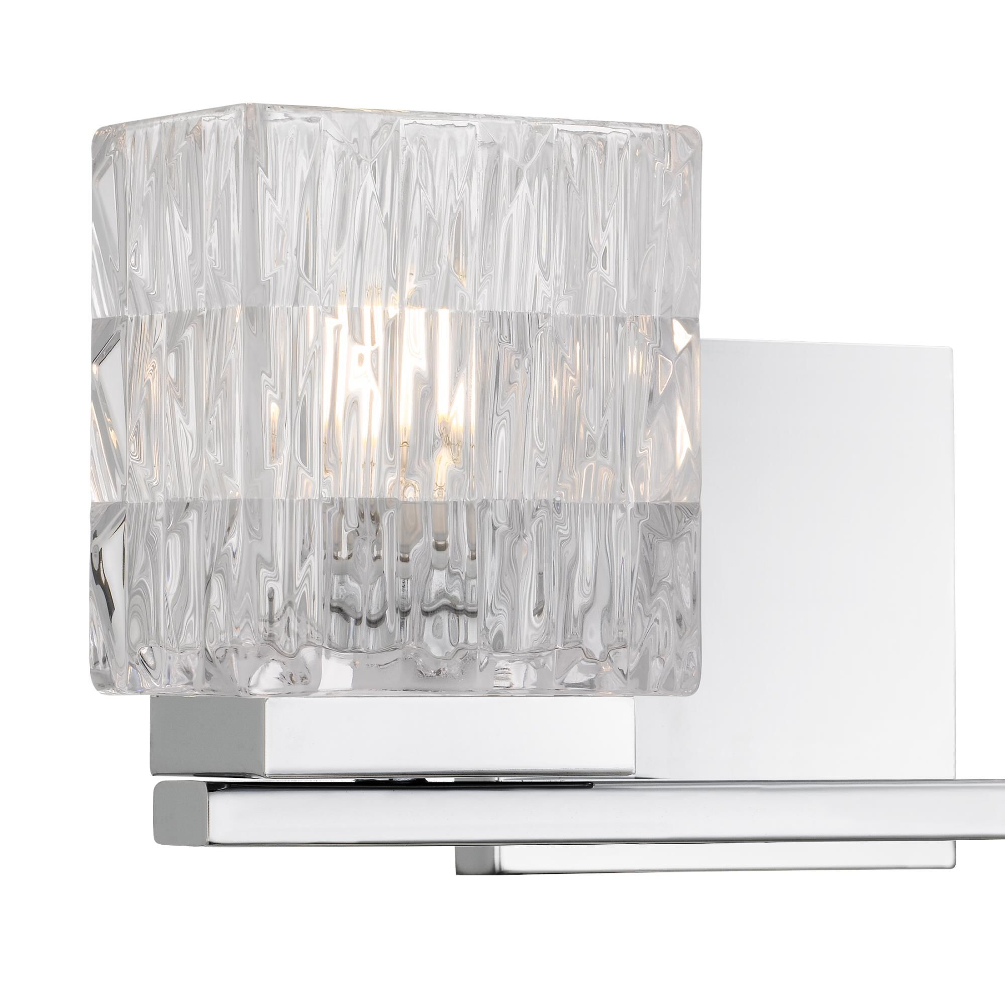 Shown in Polished Chrome finish and Clear Crystal Glass shade