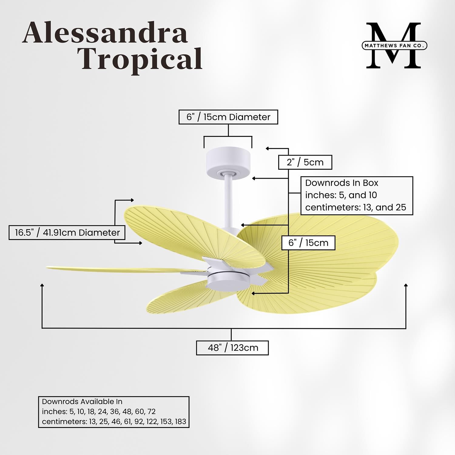 Alessandra Tropical 48 Inch Ceiling Fan by Matthews Fan Company