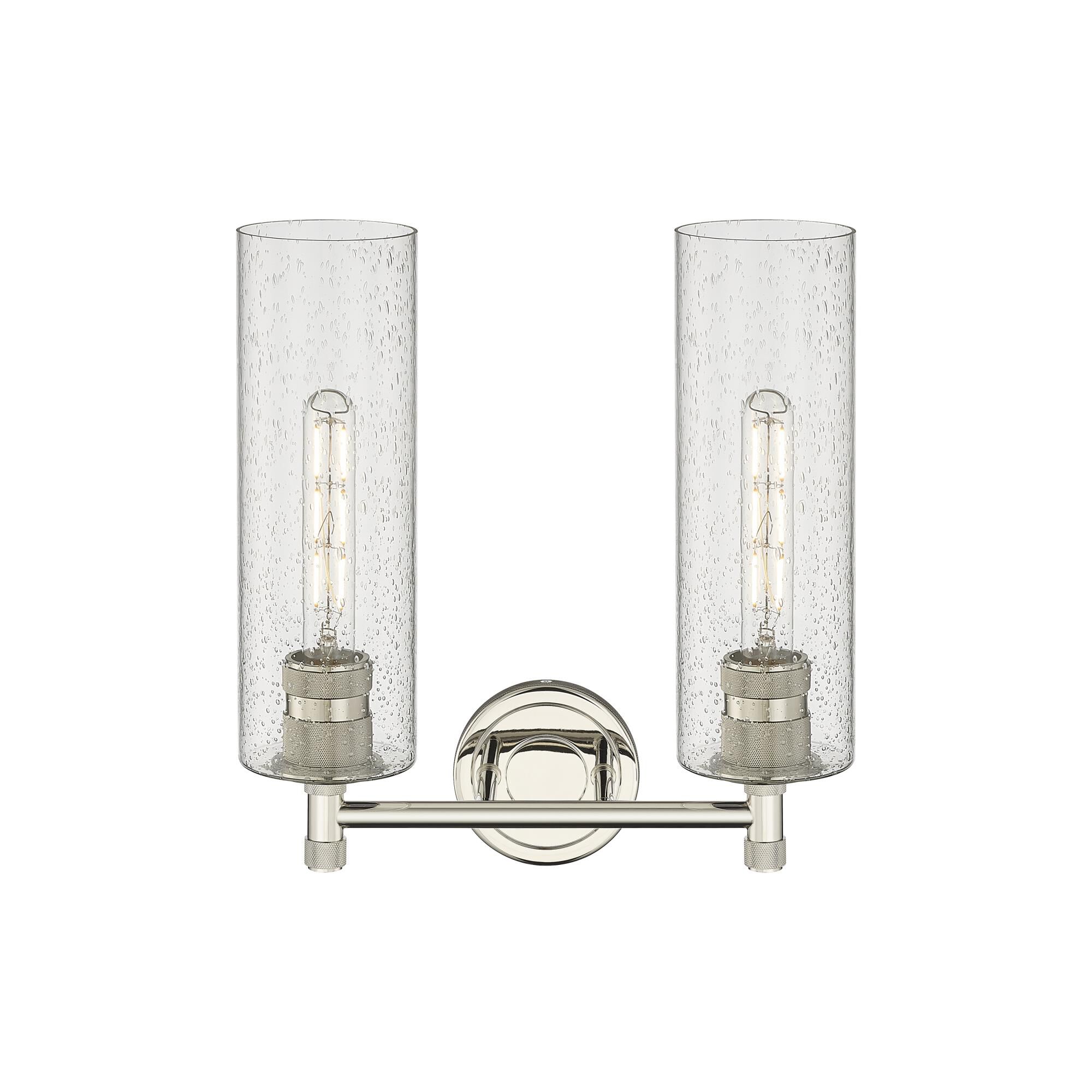 Shown in Polished Nickel finish and Seedy glass