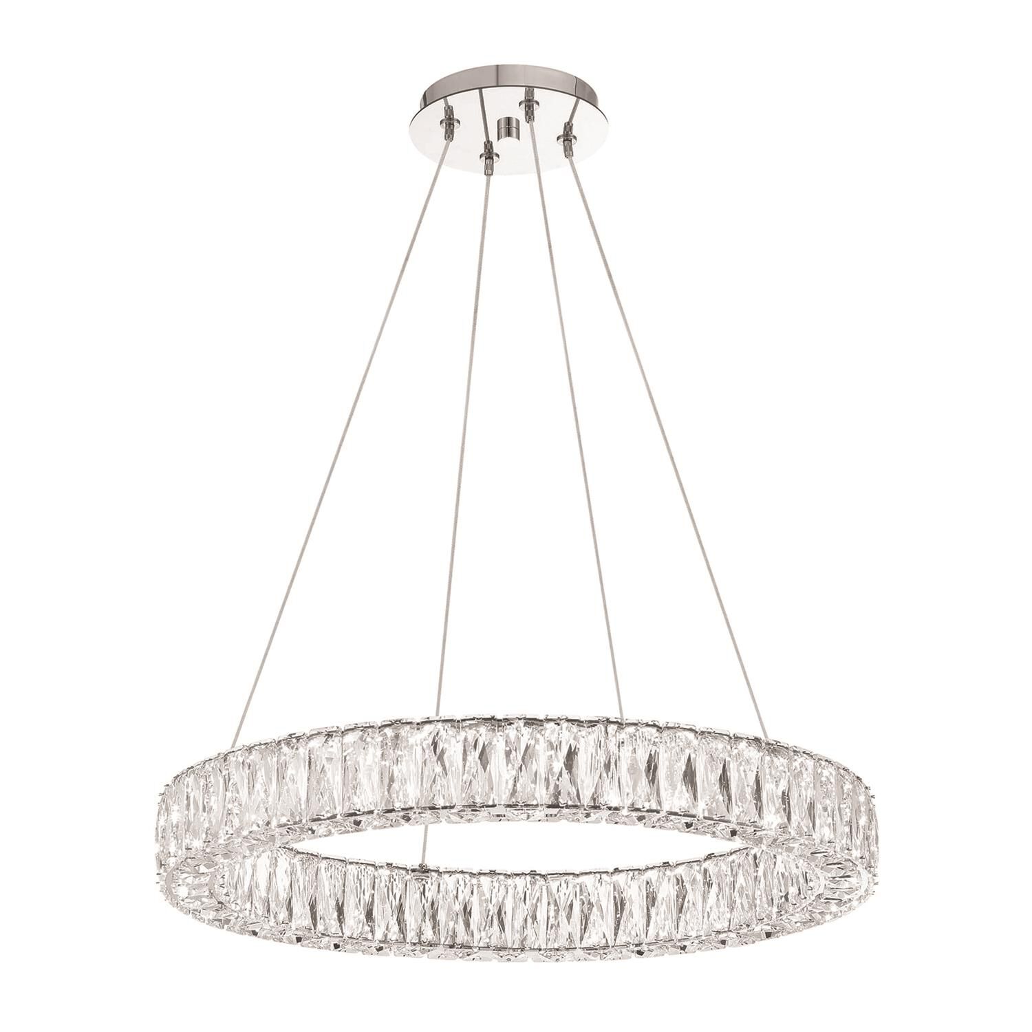 Shown in Polished Chrome finish and Clear Hand Cut crystal