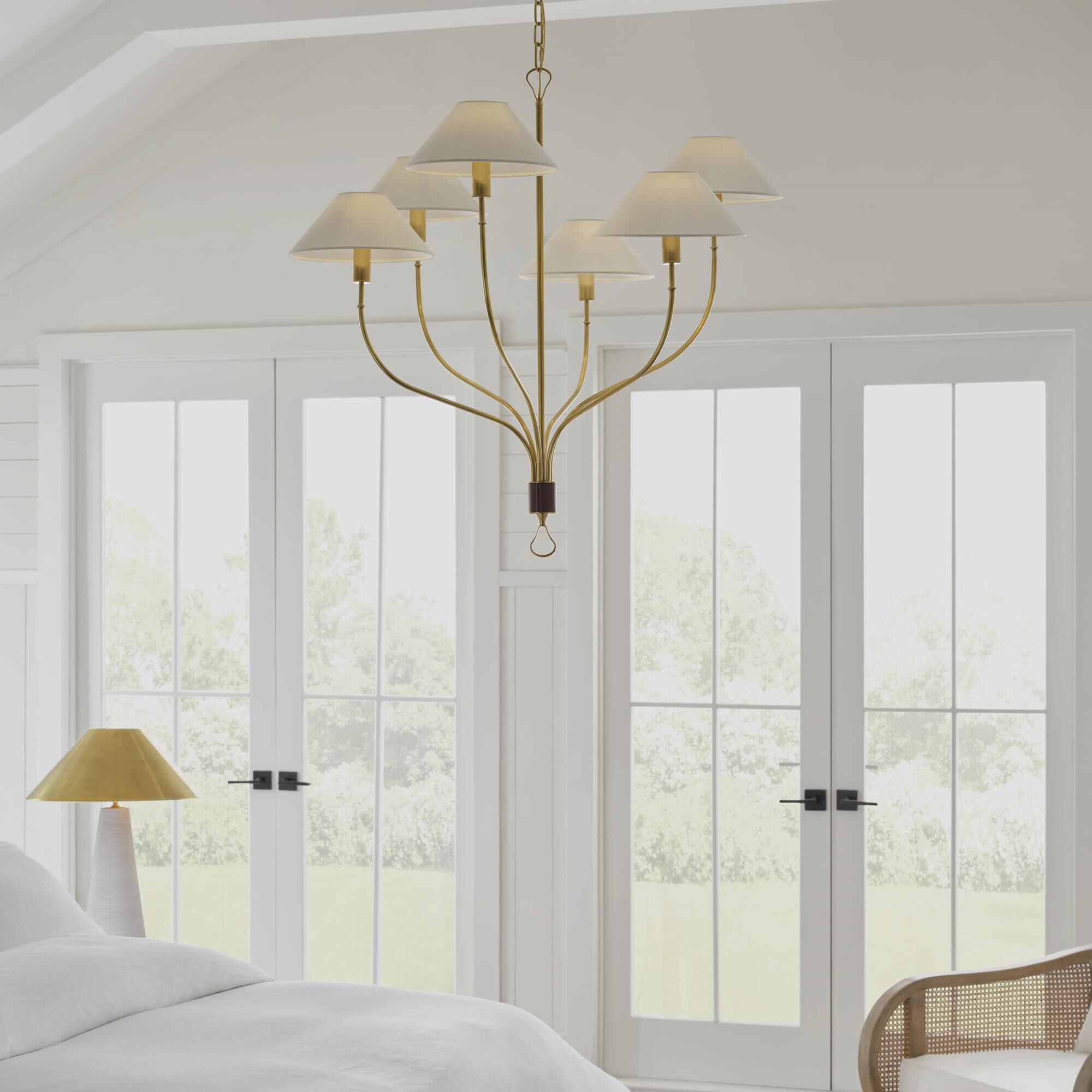 Amber Lewis Griffin 36 Inch 6 Light LED Chandelier by Visual Comfort Signature Collection
