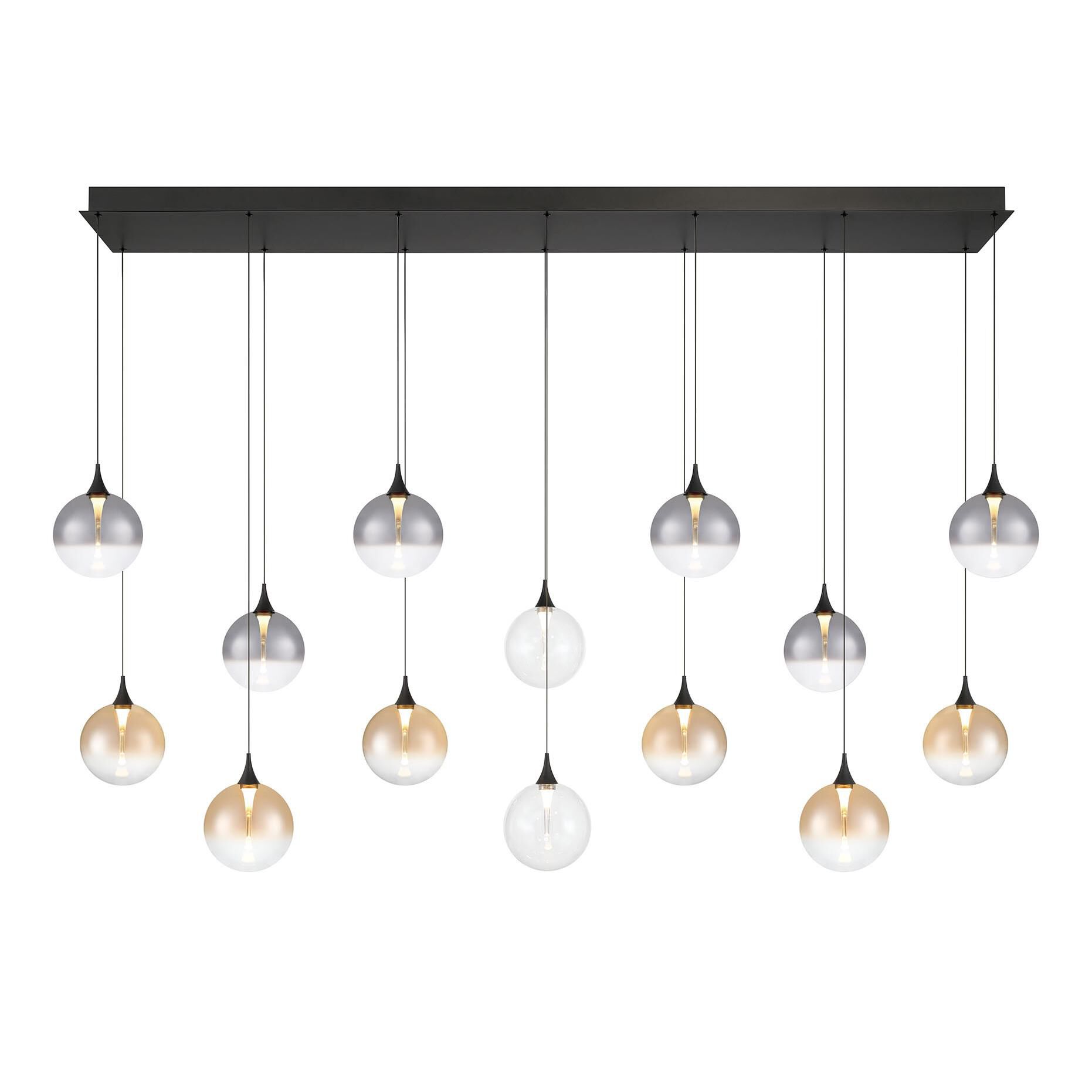 Shown in Black finish and Mixed glass