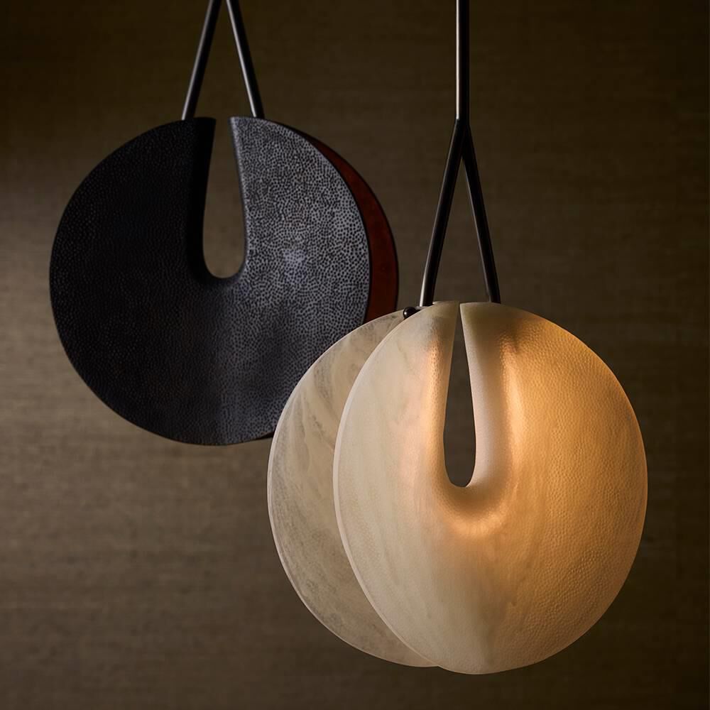 Shown in Matte Swirl and Bronze finish and Opal glass