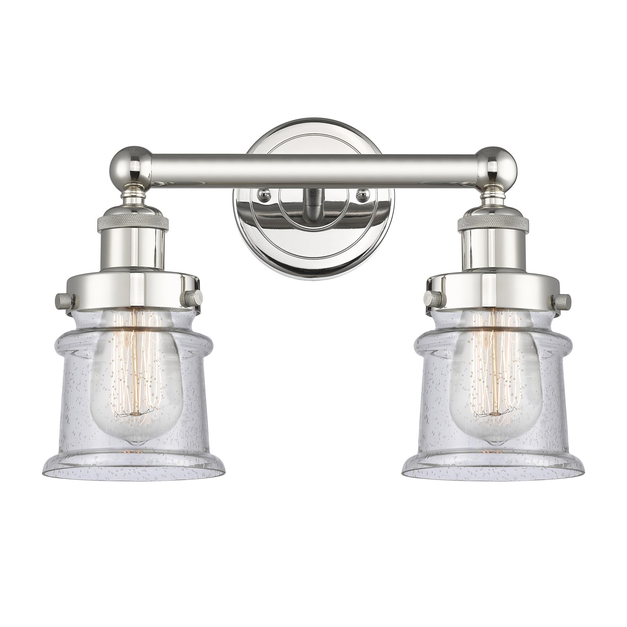 Shown in Polished Nickel finish and Seedy glass