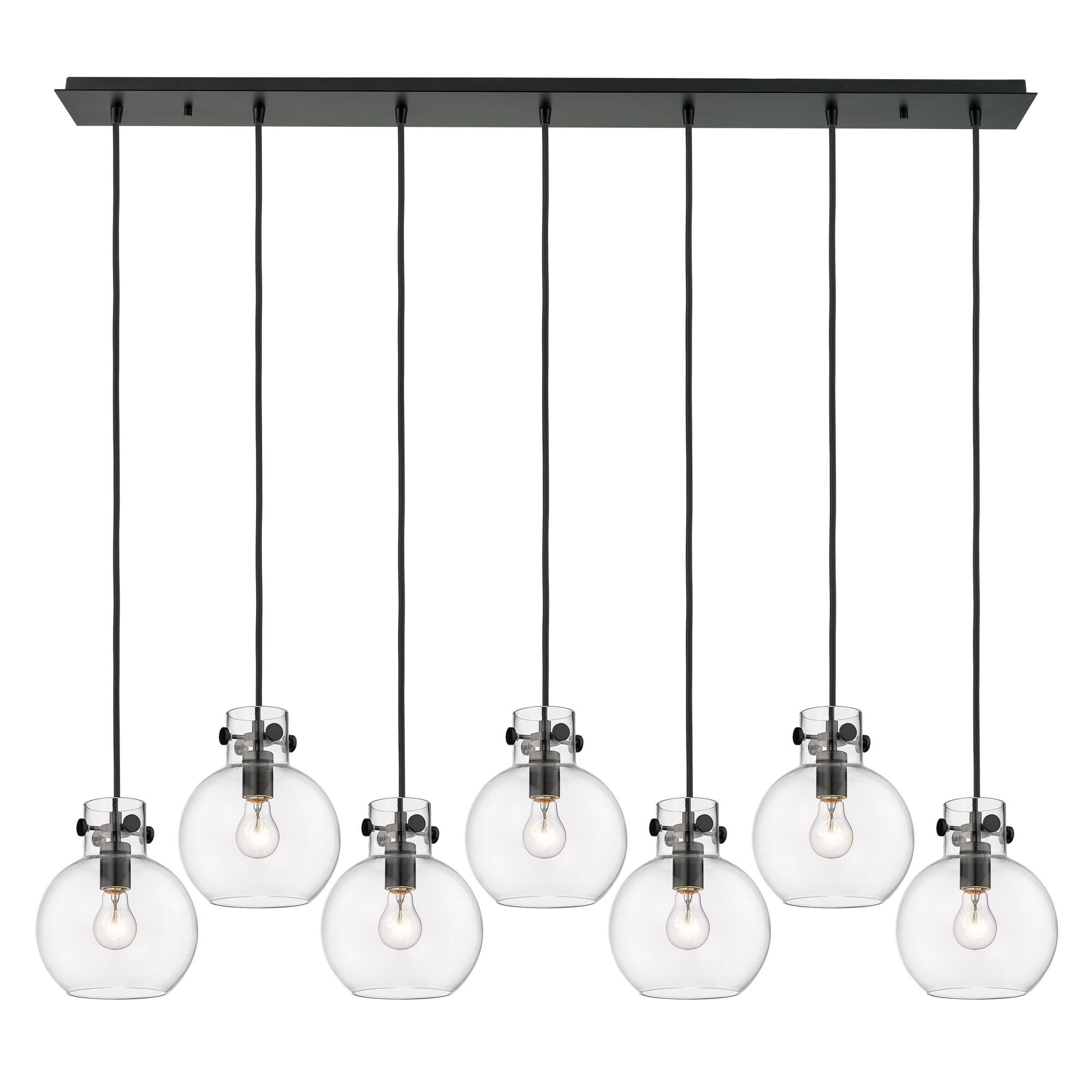 Shown in Matte Black finish and Clear glass and Clear Glass shade