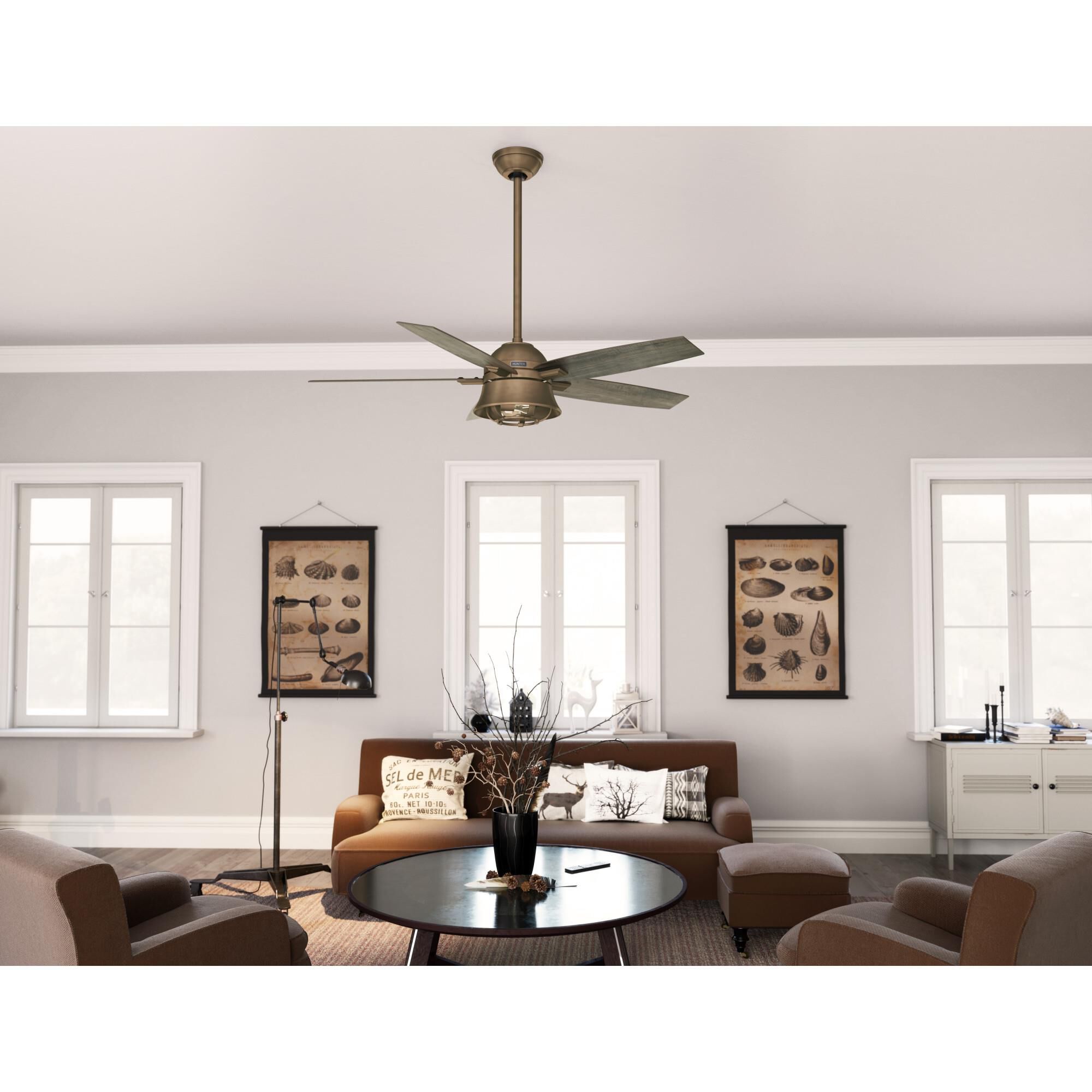 Hampshire 52 Inch Ceiling Fan with Light Kit by Hunter Fan