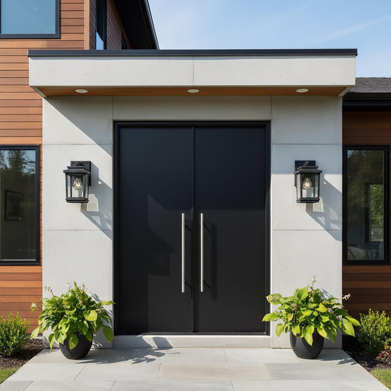 Shown in Black finish and Clear glass