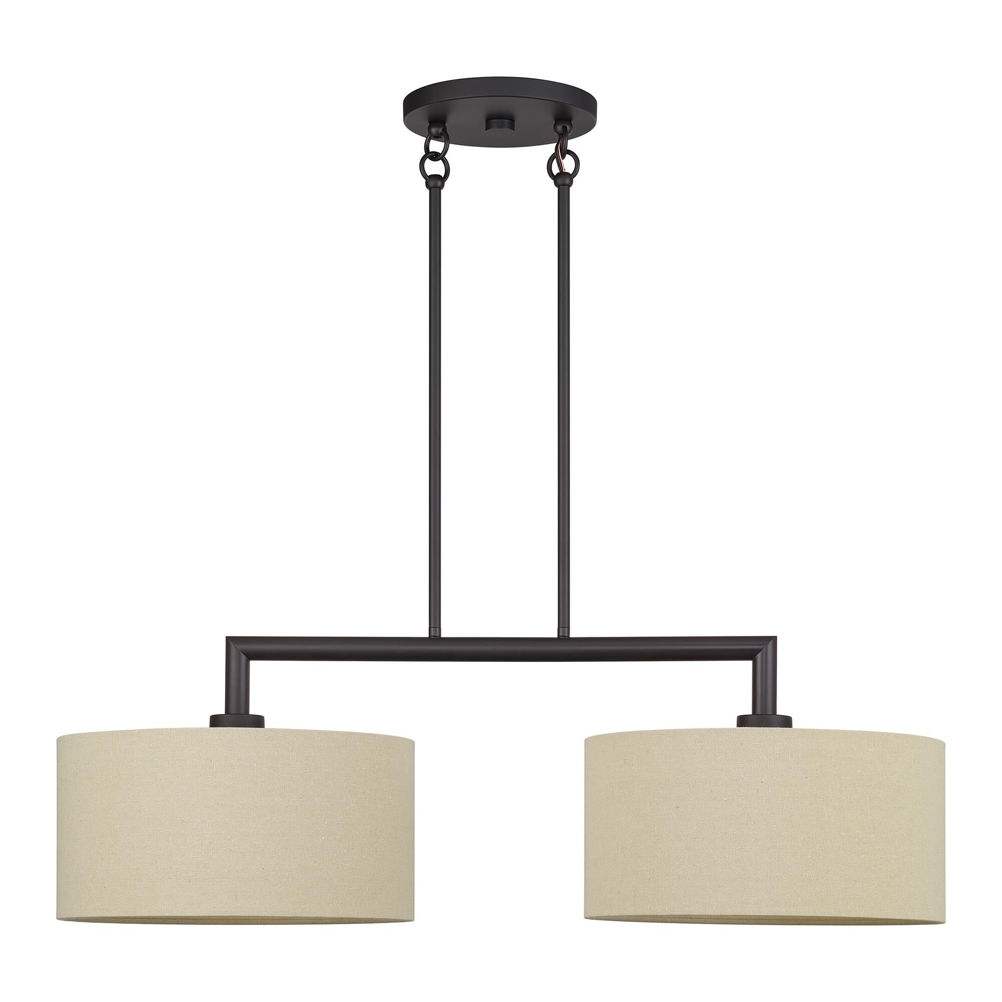 Shown in Bronze finish and Hand Crafted Parchment Color Hardback Fabric shade