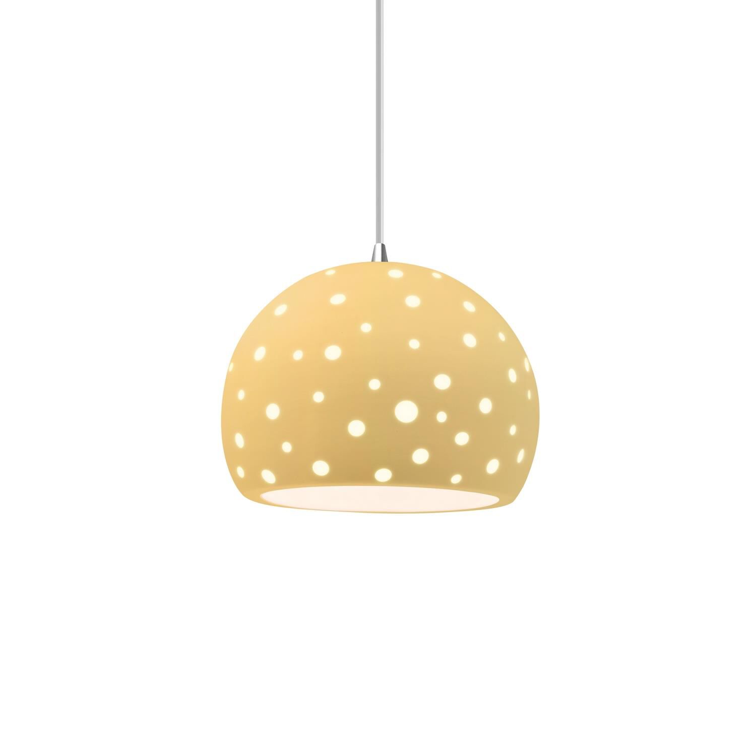 Shown in Polished Chrome finish and Muted Yellow shade