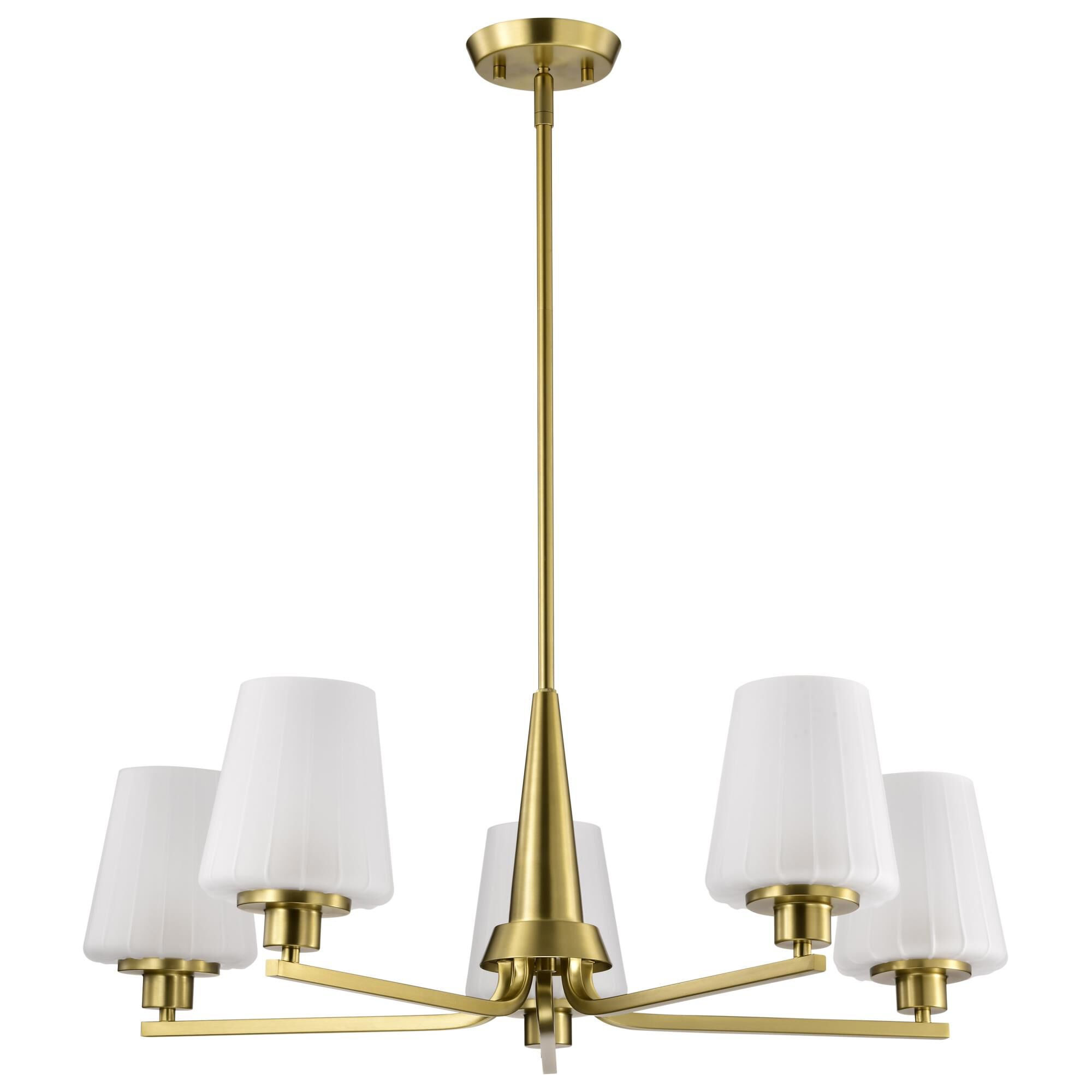 Shown in Vintage Brass finish and Etched White glass