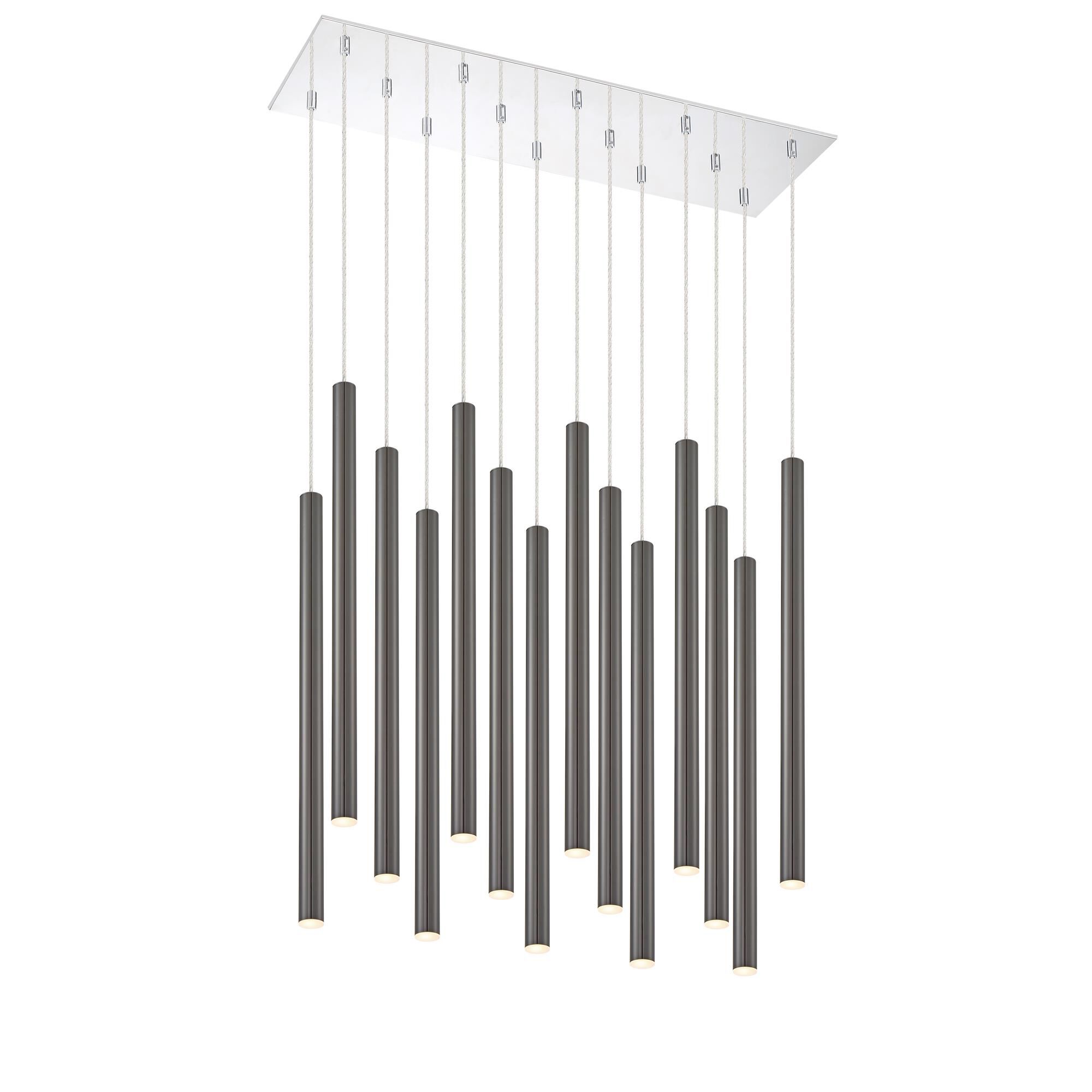 Shown in Chrome finish and Steel glass and Steel shade
