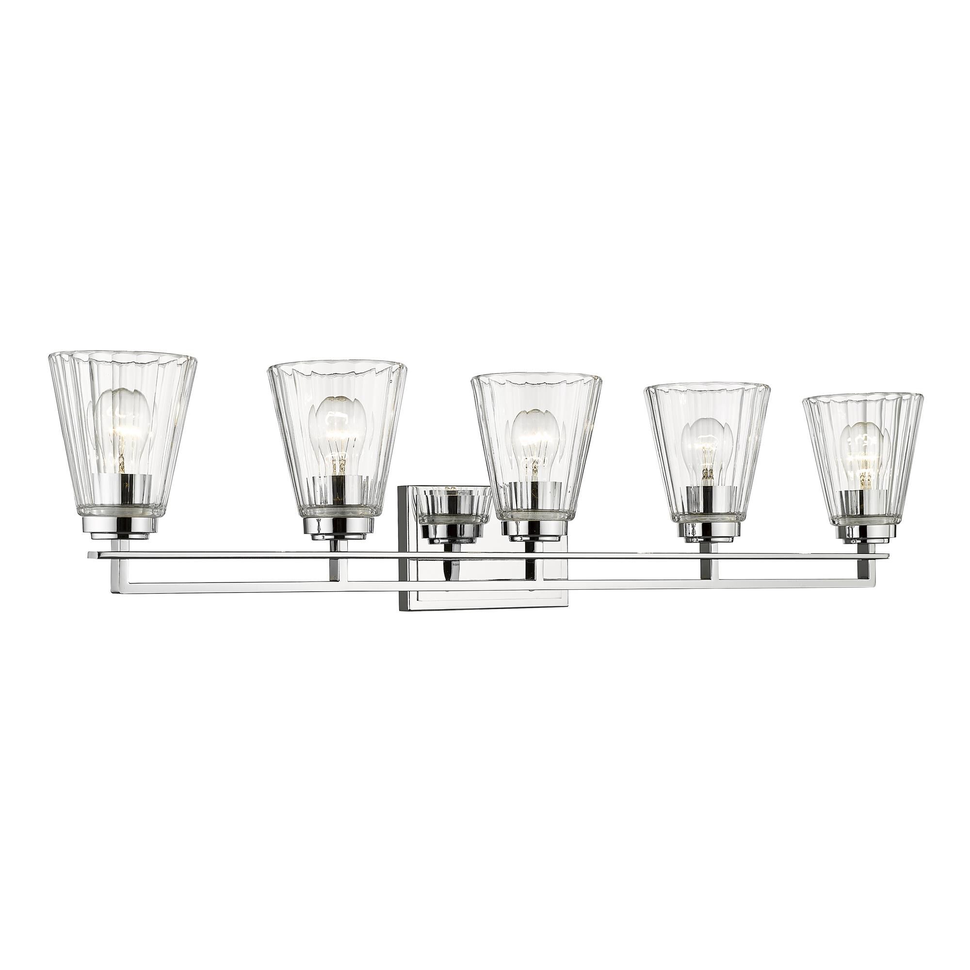 Shown in Chrome finish and Clear glass