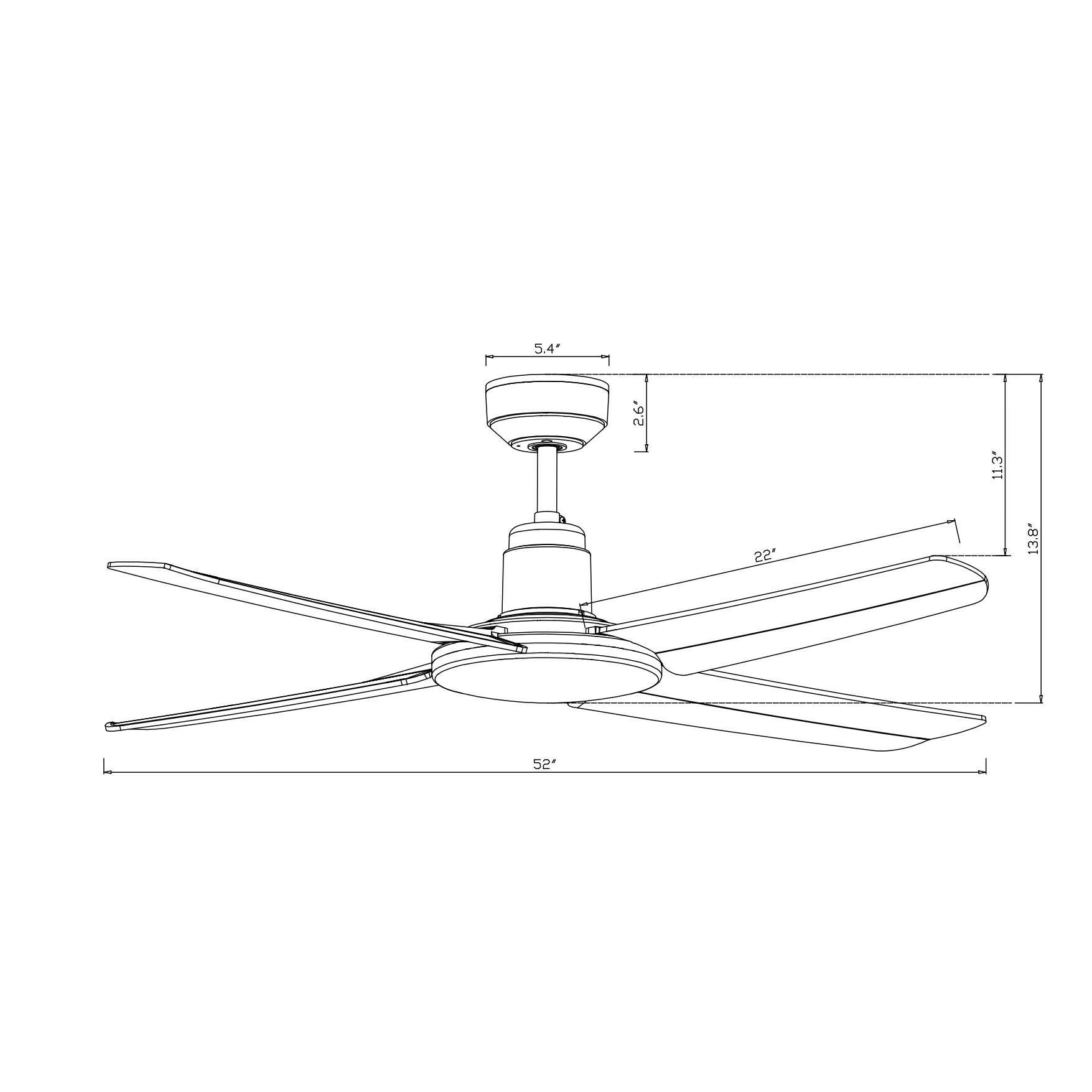 Nautilus 52 Inch Ceiling Fan by Beacon Lighting