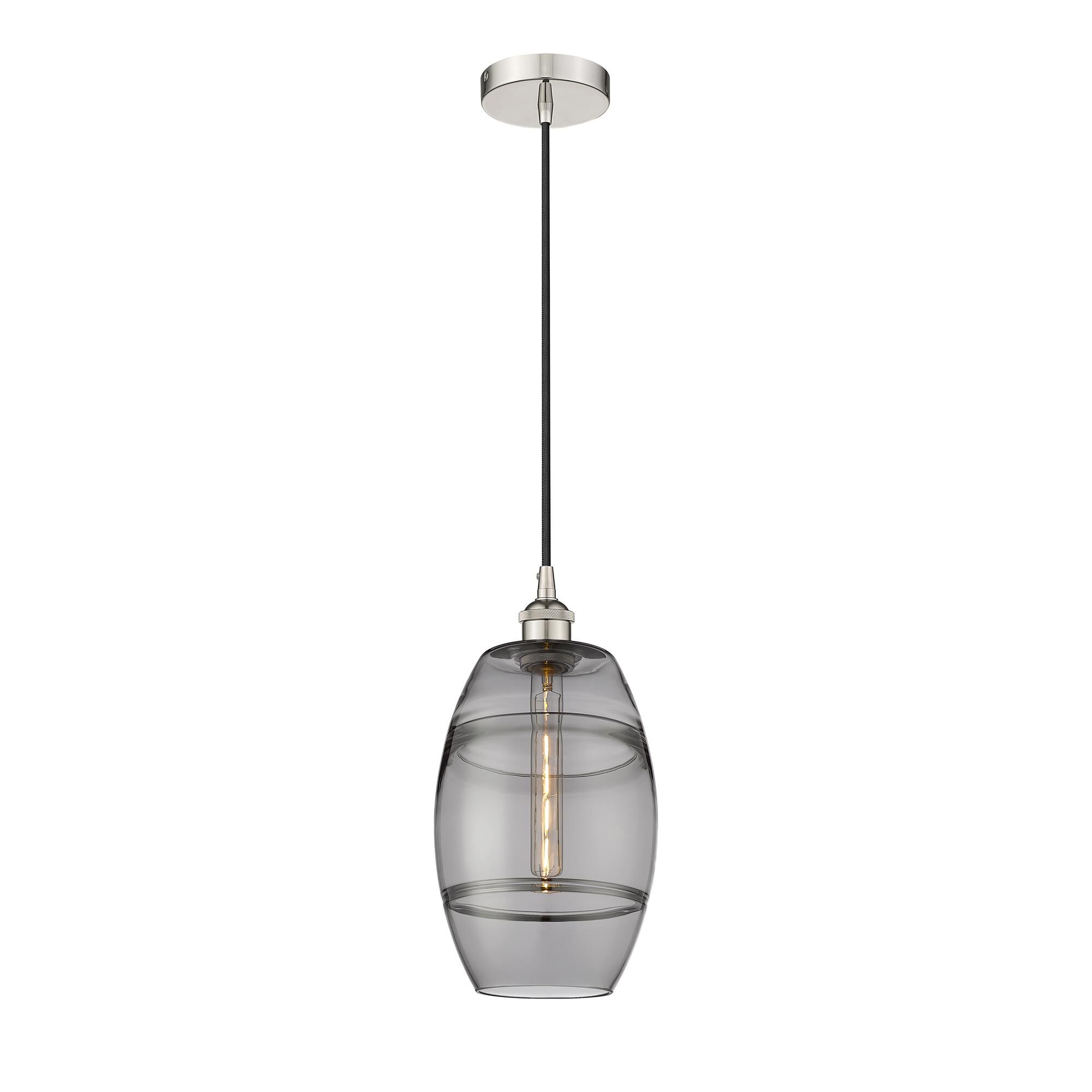 Shown in Polished Nickel finish and Light Smoke glass