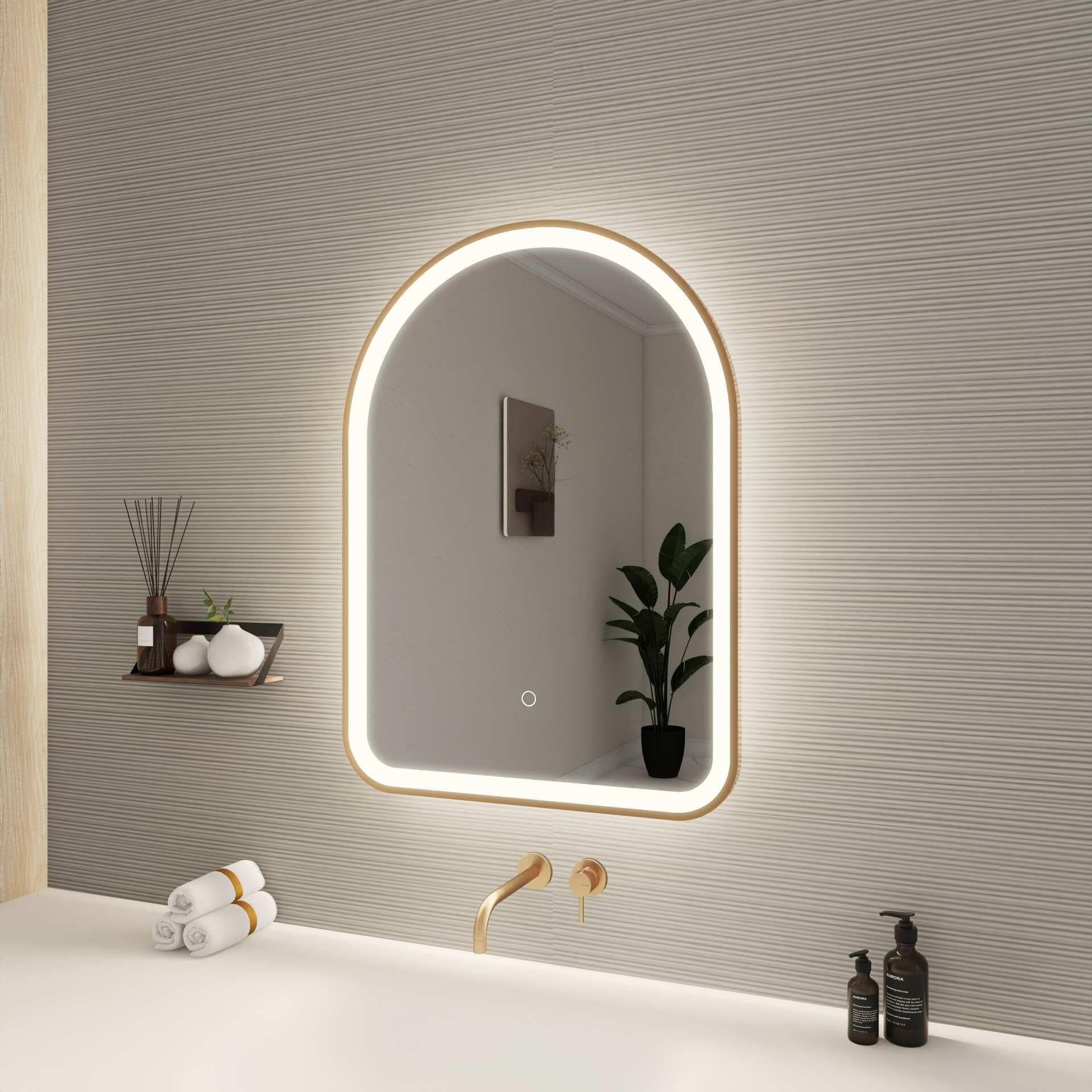 Harmoni 30 Inch Arched LED Lighted Mirror by Elegant Decor