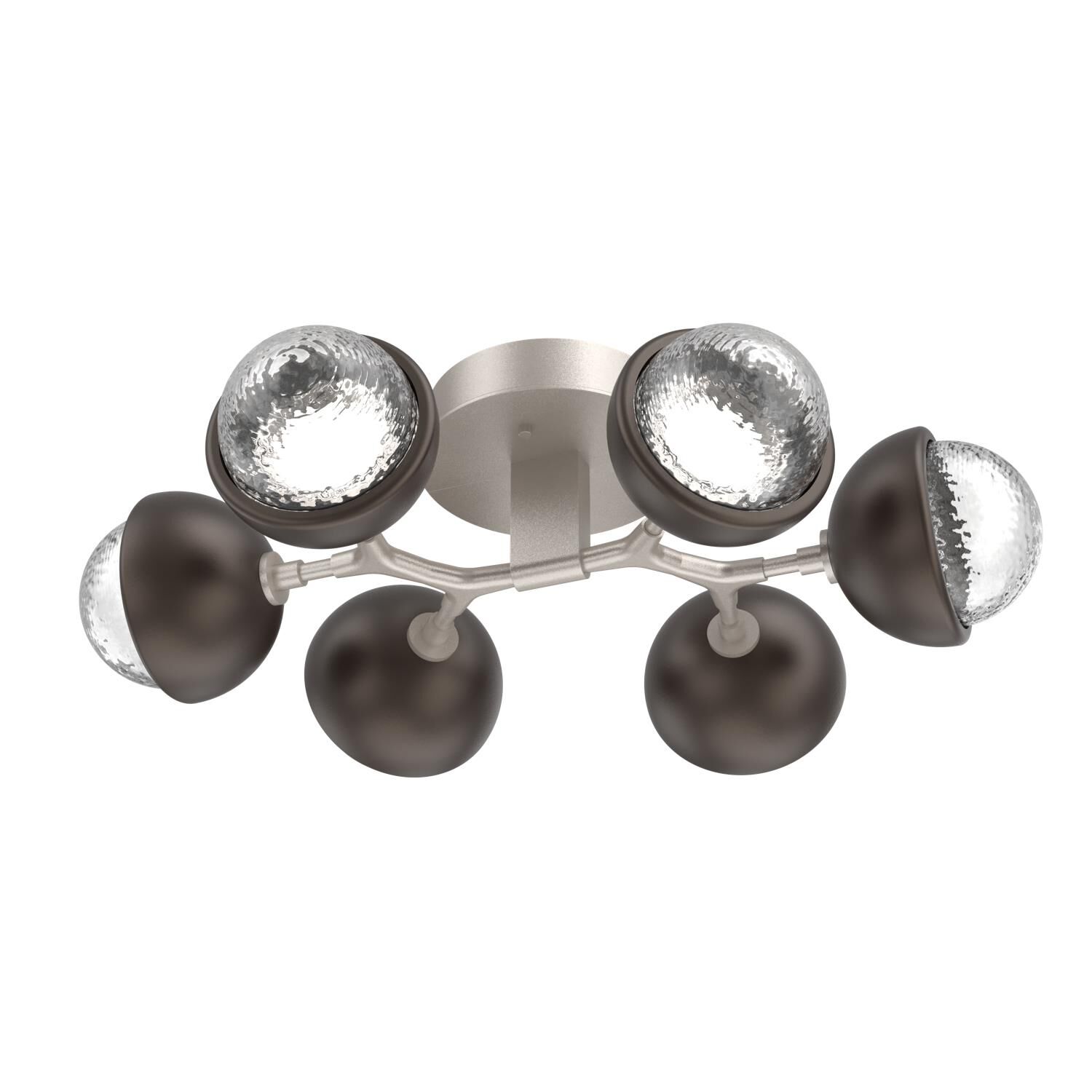 Shown in Beige Silver finish and Clear glass and Flat Bronze accent