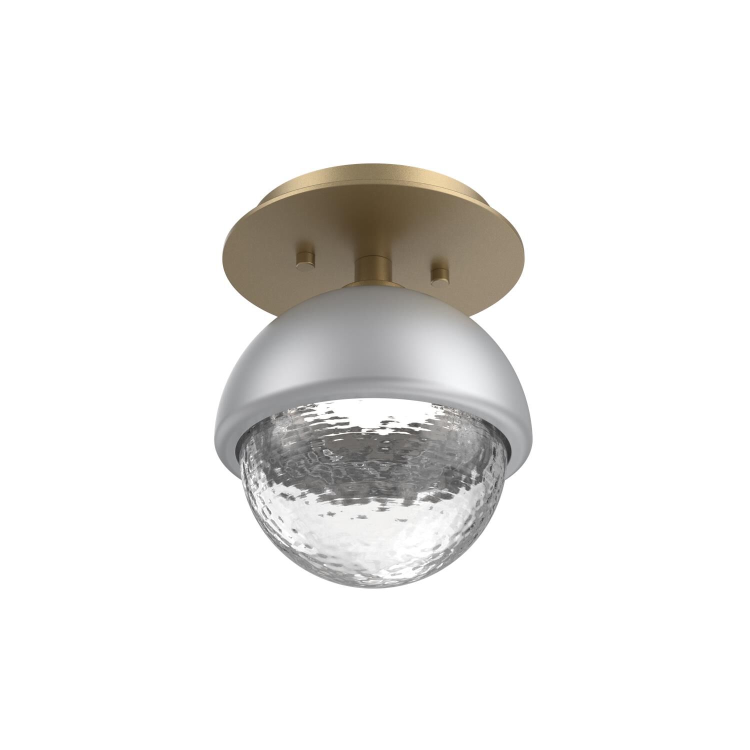 Shown in Gilded Brass finish and Clear glass and Classic Silver accent